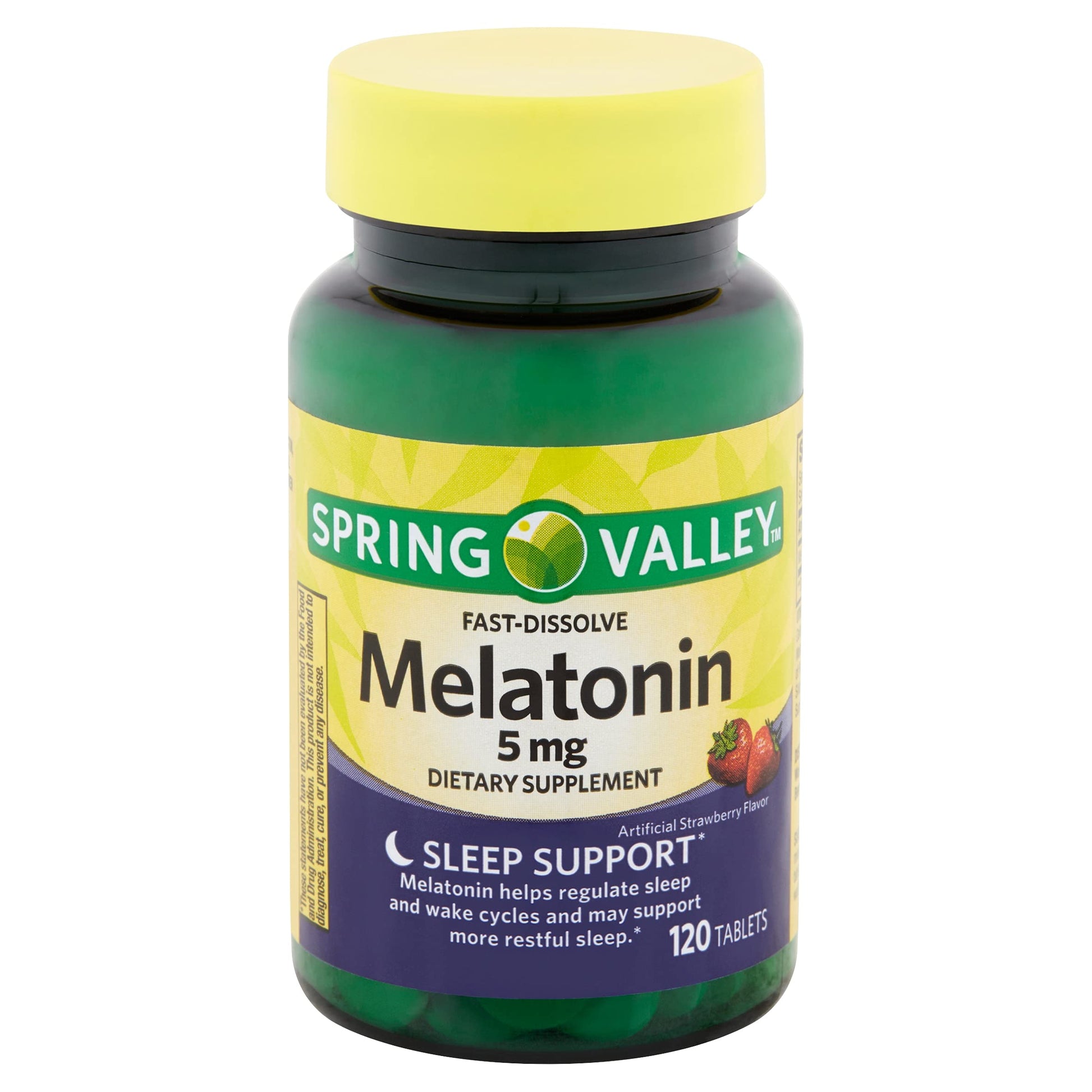 22 HOBBIES Melatonin 5mg Strawberry Flavor Dietary Supplement Fast-Dissolve Tablets, 120 Tablets