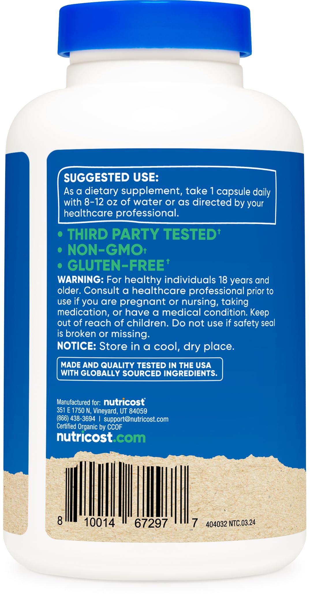 Nutricost Shatavari 600mg Capsules, 180 Count