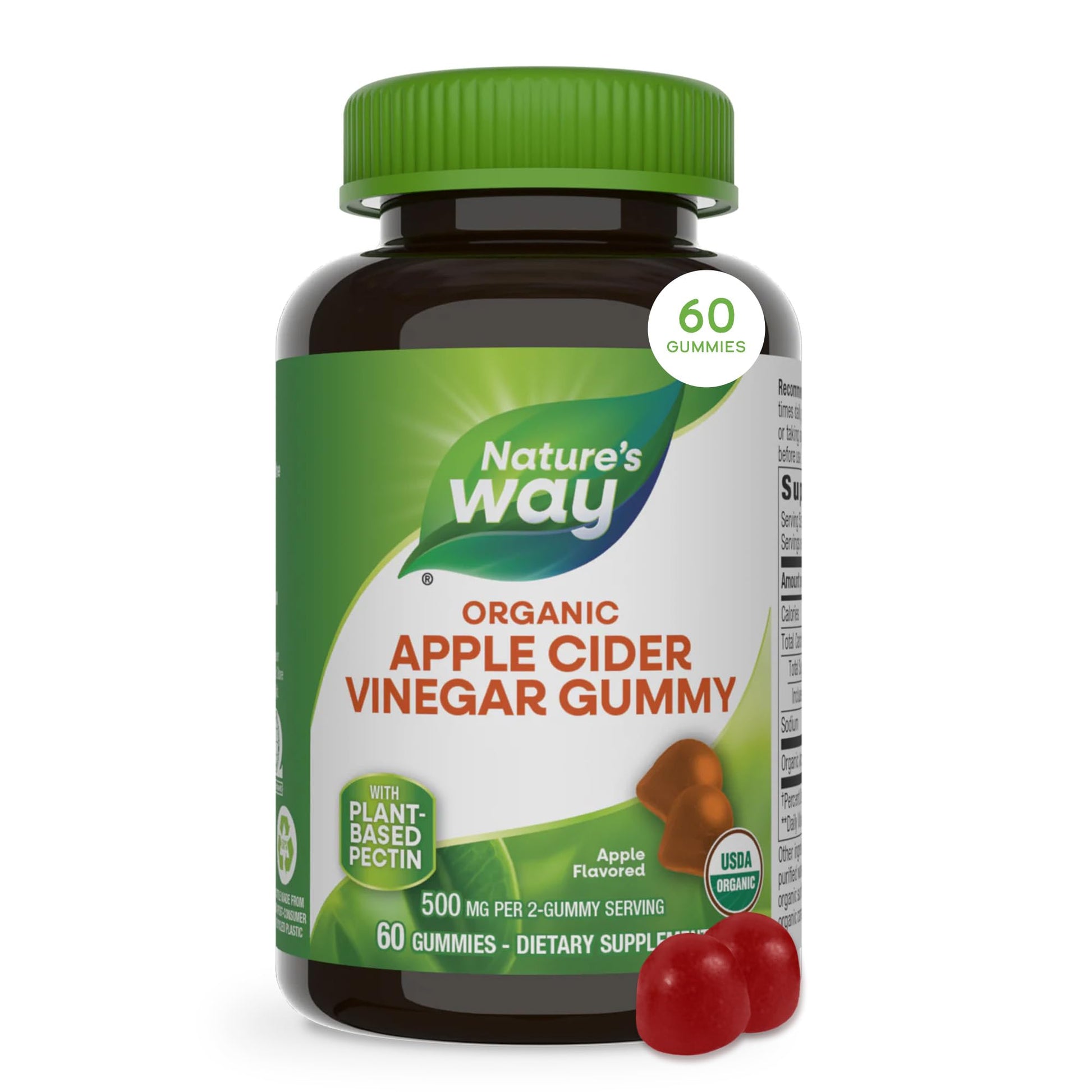 Nature's Way Organic Apple Cider Vinegar Gummies 60 Count