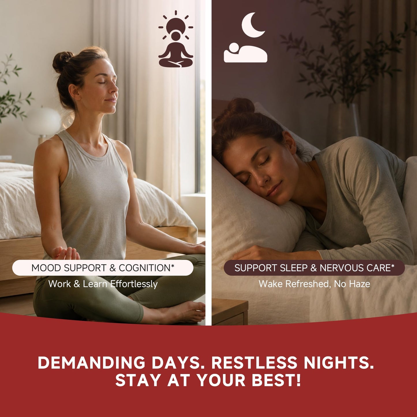Lukaree Mushroom & GABA Supplement for Restful Sleep, Mood & Cognitive Gummies, 60