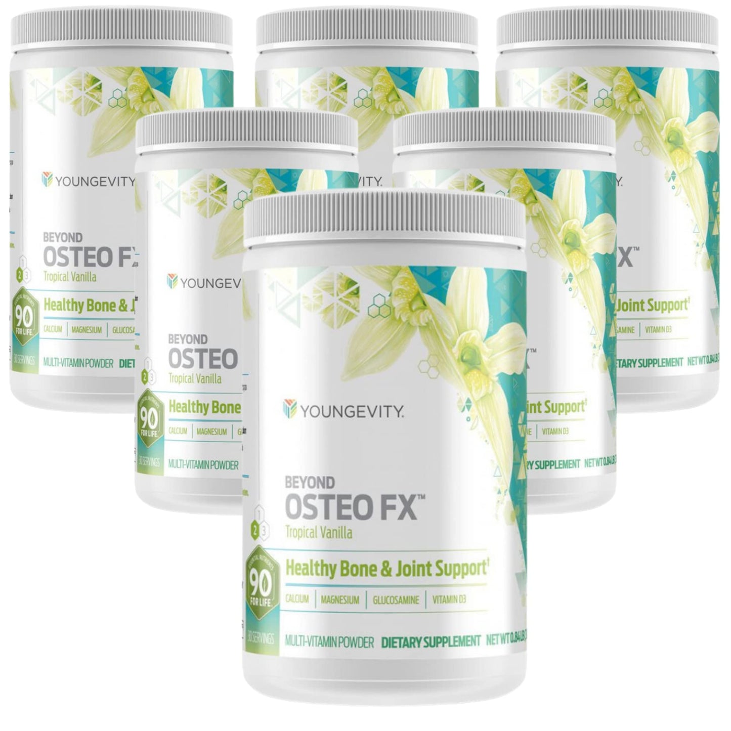 Youngevity Beyond Osteo FX Tropical Vanilla Powder 6 Canisters