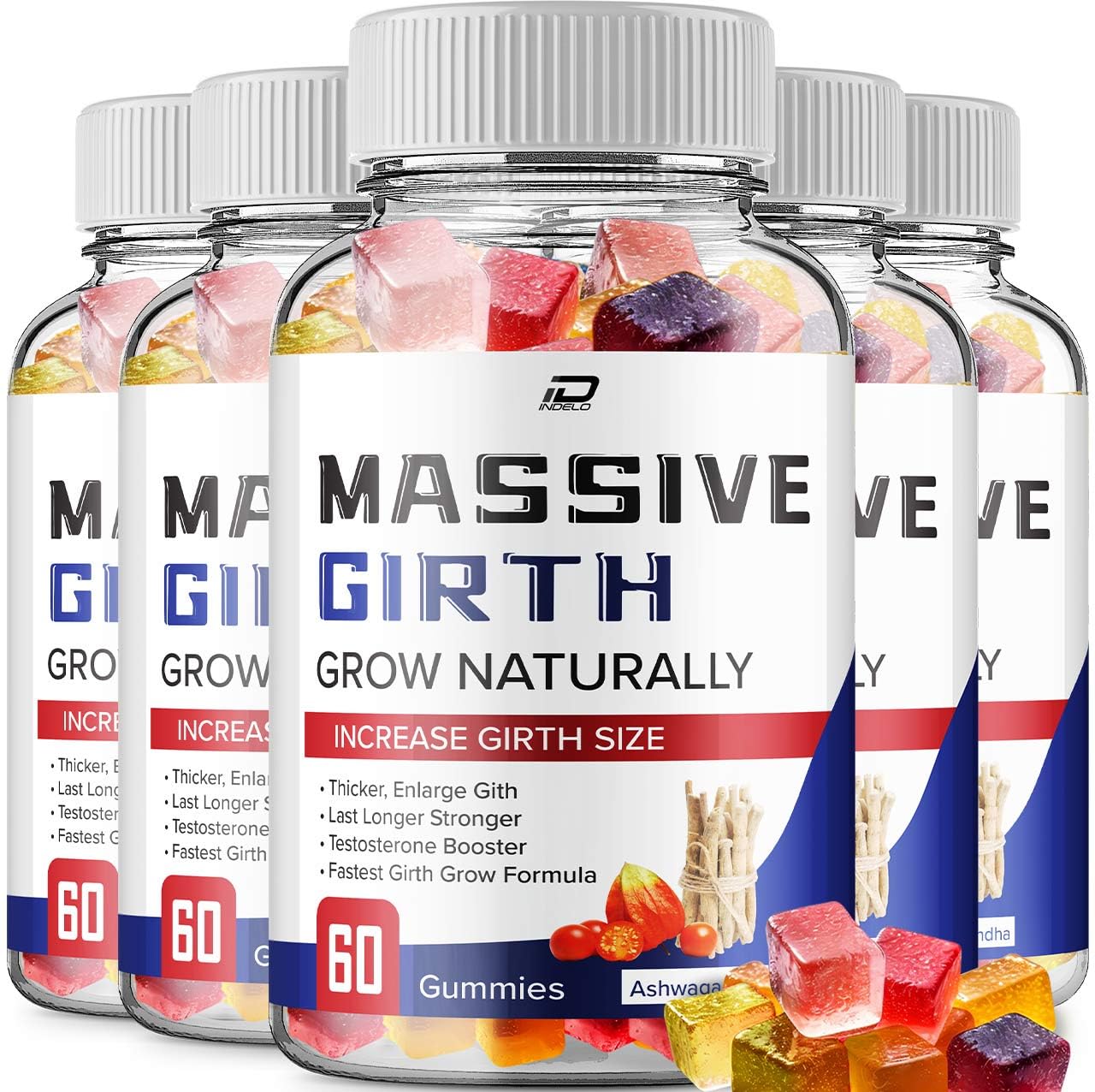 Indelo Massive Girth Gummy for Men, 300 Gummies