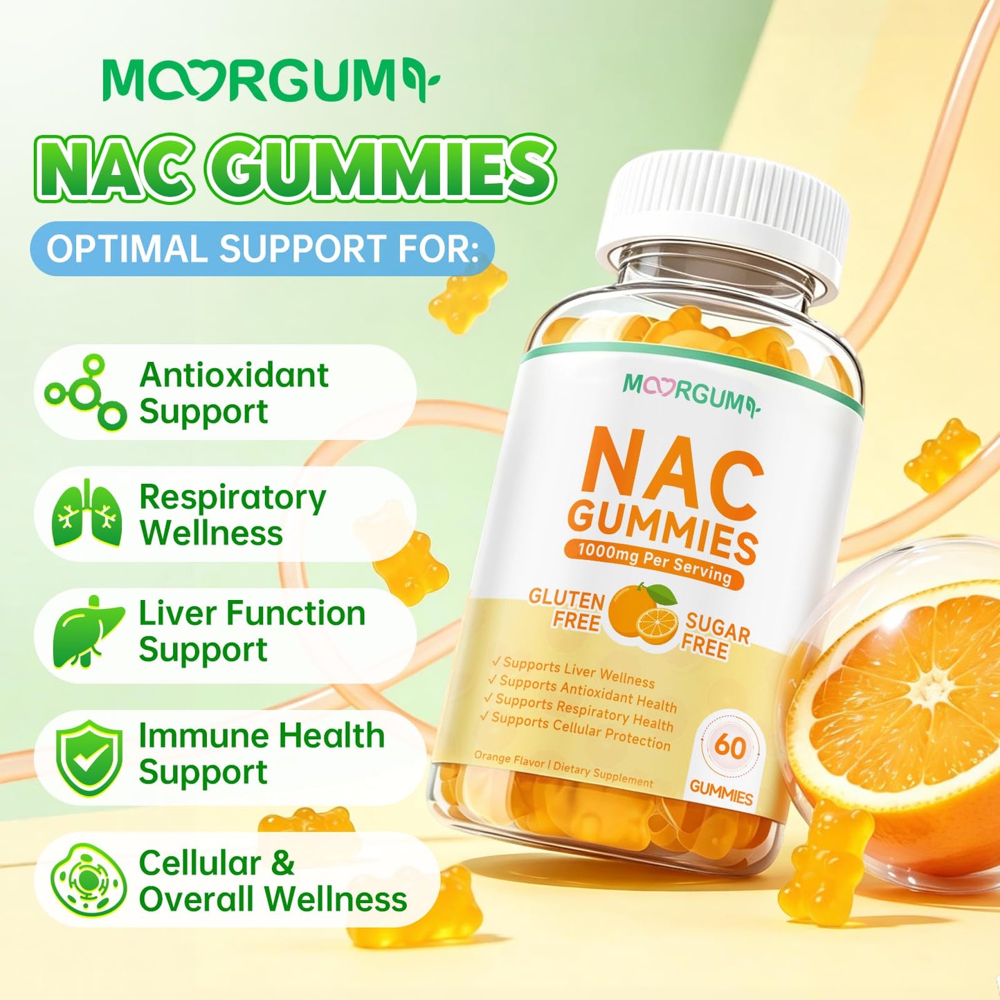 MOORGUMY NAC 1000mg Gummies 60 Count