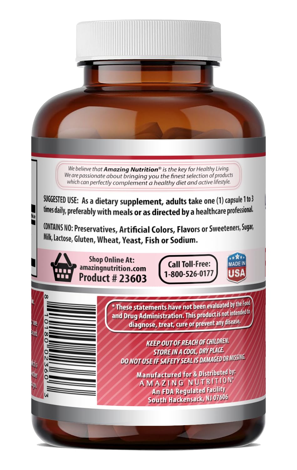 Amazing Nutrition Red Clover 430 Mg Supplement Capsules 180 Count