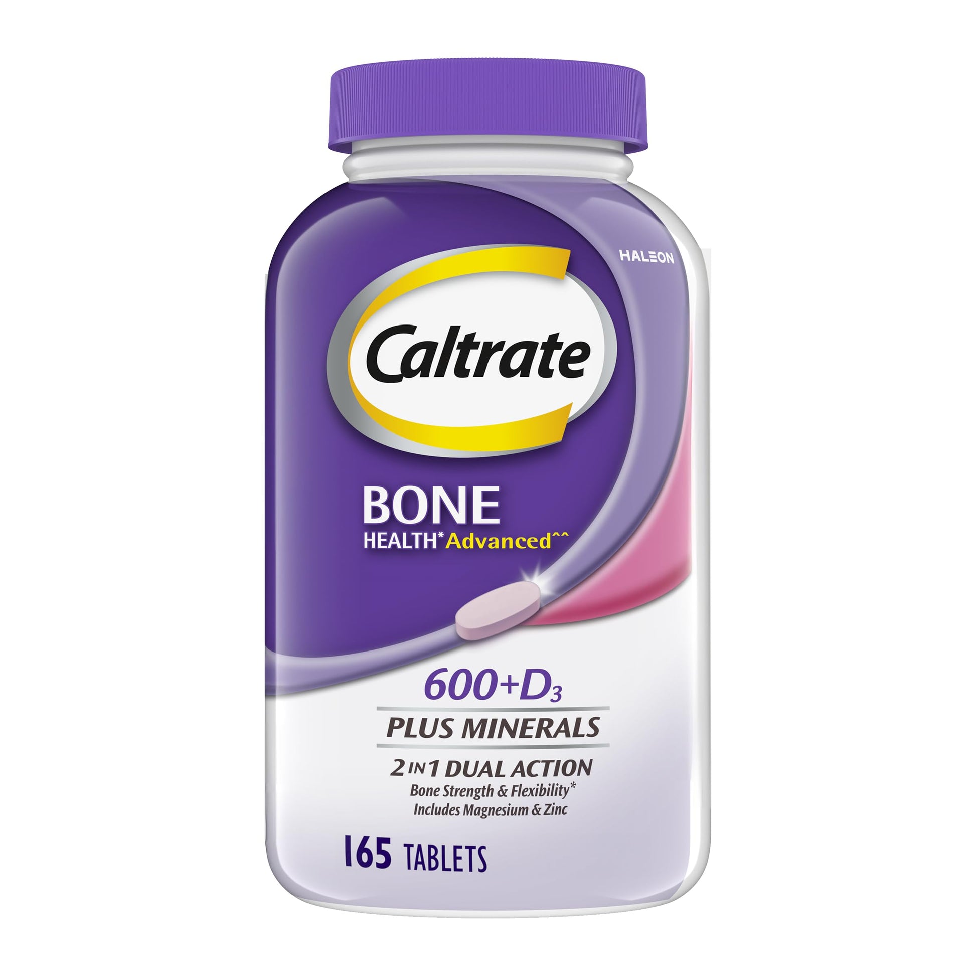 Caltrate 600 Plus D3 Plus Minerals Calcium and Vitamin D Supplement Tablets, 165 Count