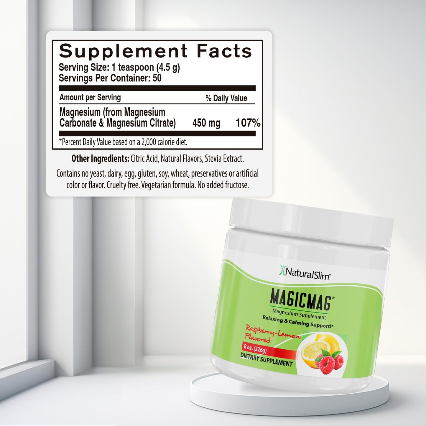 NaturalSlim MagicMag Magnesium Citrate Powder 8 oz
