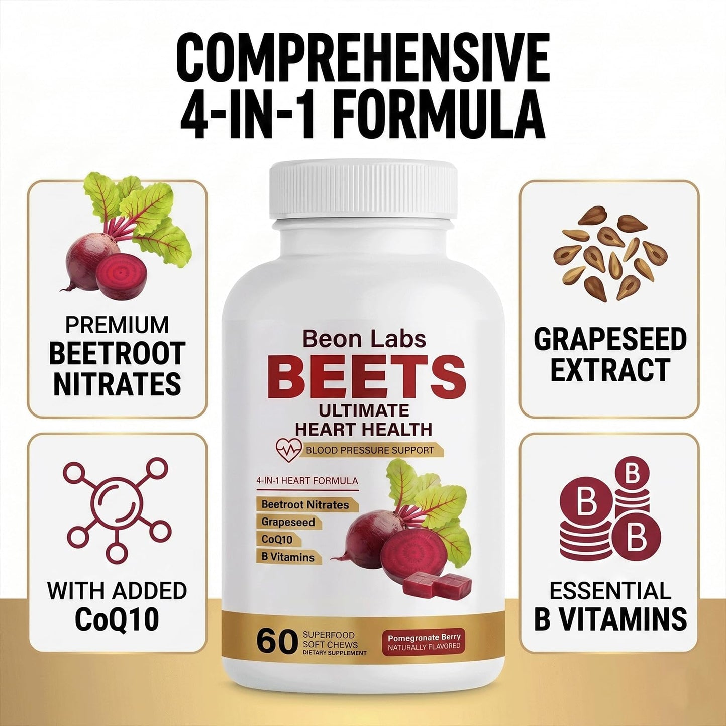 NYYQYYN Beon Beetroot Chews Gummy 60 Count