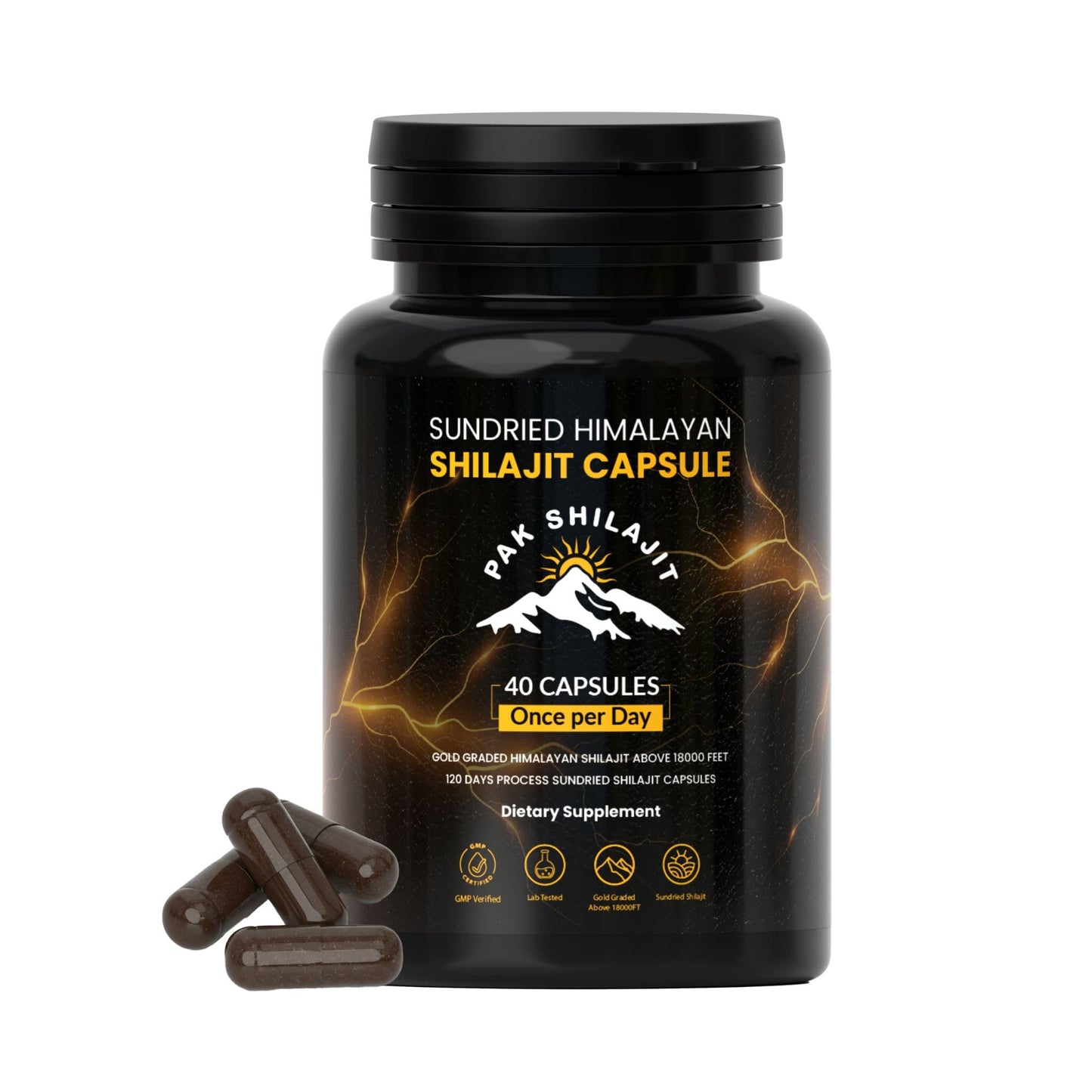 PakShilajit Himalayan Shilajit Capsules 40 Capsules