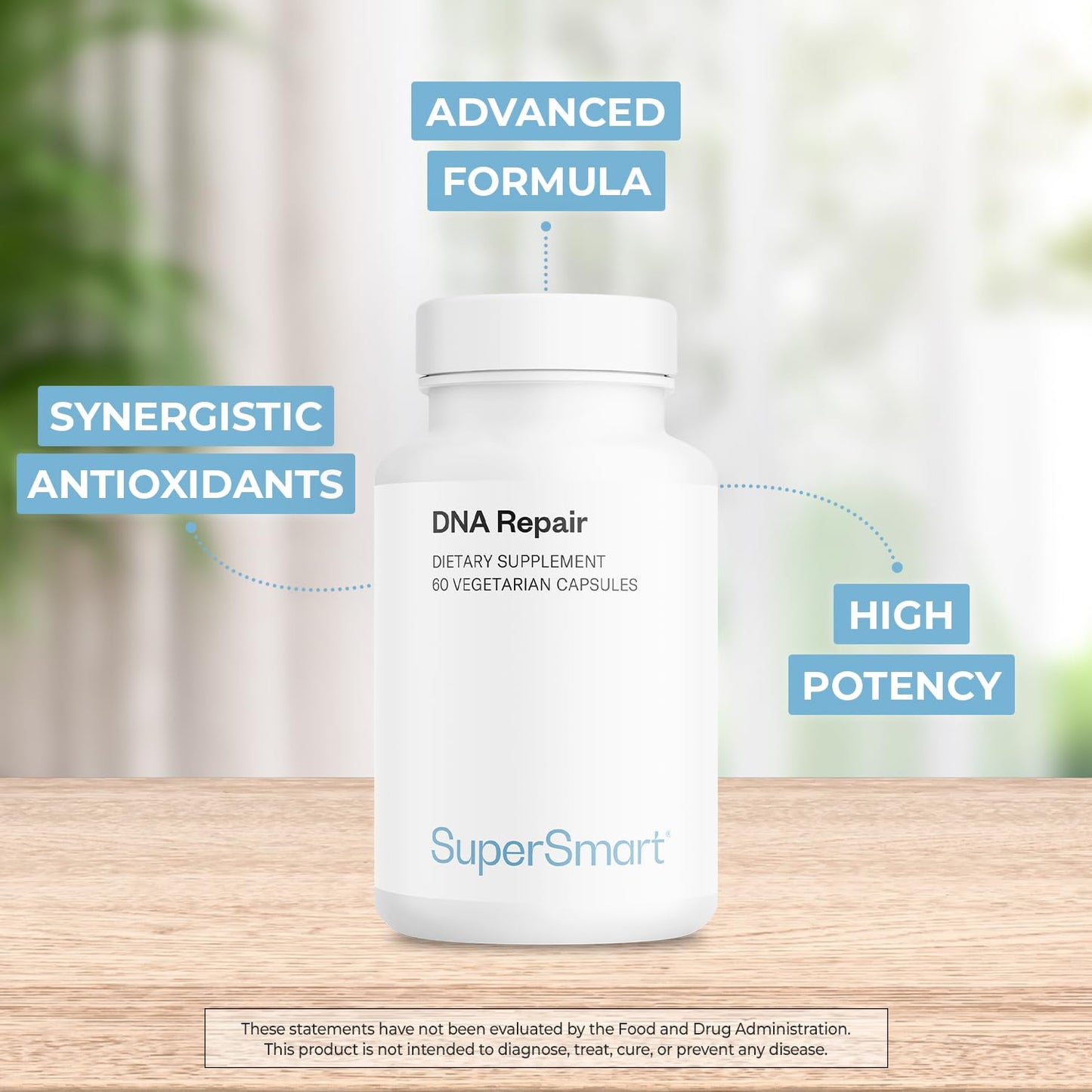 Supersmart DNA Repair (Advanced Formula) with AC-11, Sulforaphane Glucosinolate, SOD Gliadins Complex High Potency Antioxidant Supplement 60 Capsules