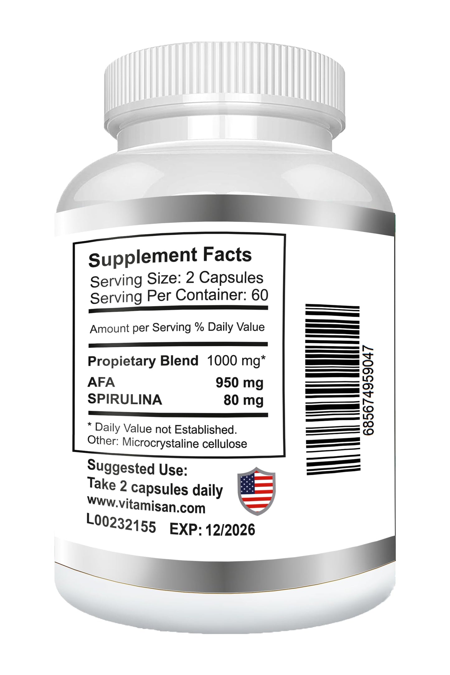 VITAMISAN 4 Celulas Madres Stemcells AFA Blue Green Algae Anti-Aging 240 Capsules