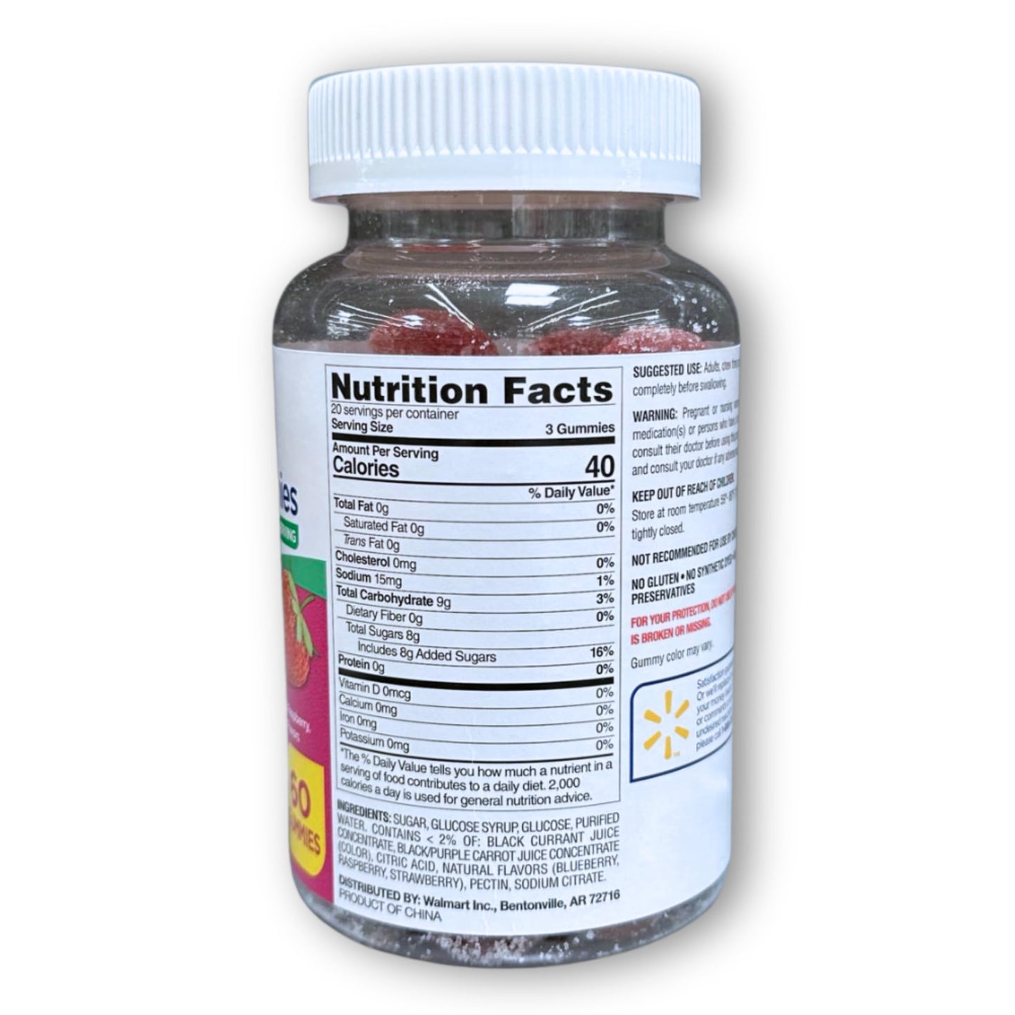 FUSION SHOP STORE Glucose Gummies- Blueberry Raspberry and Strawberry Flavor, 60 Gummies