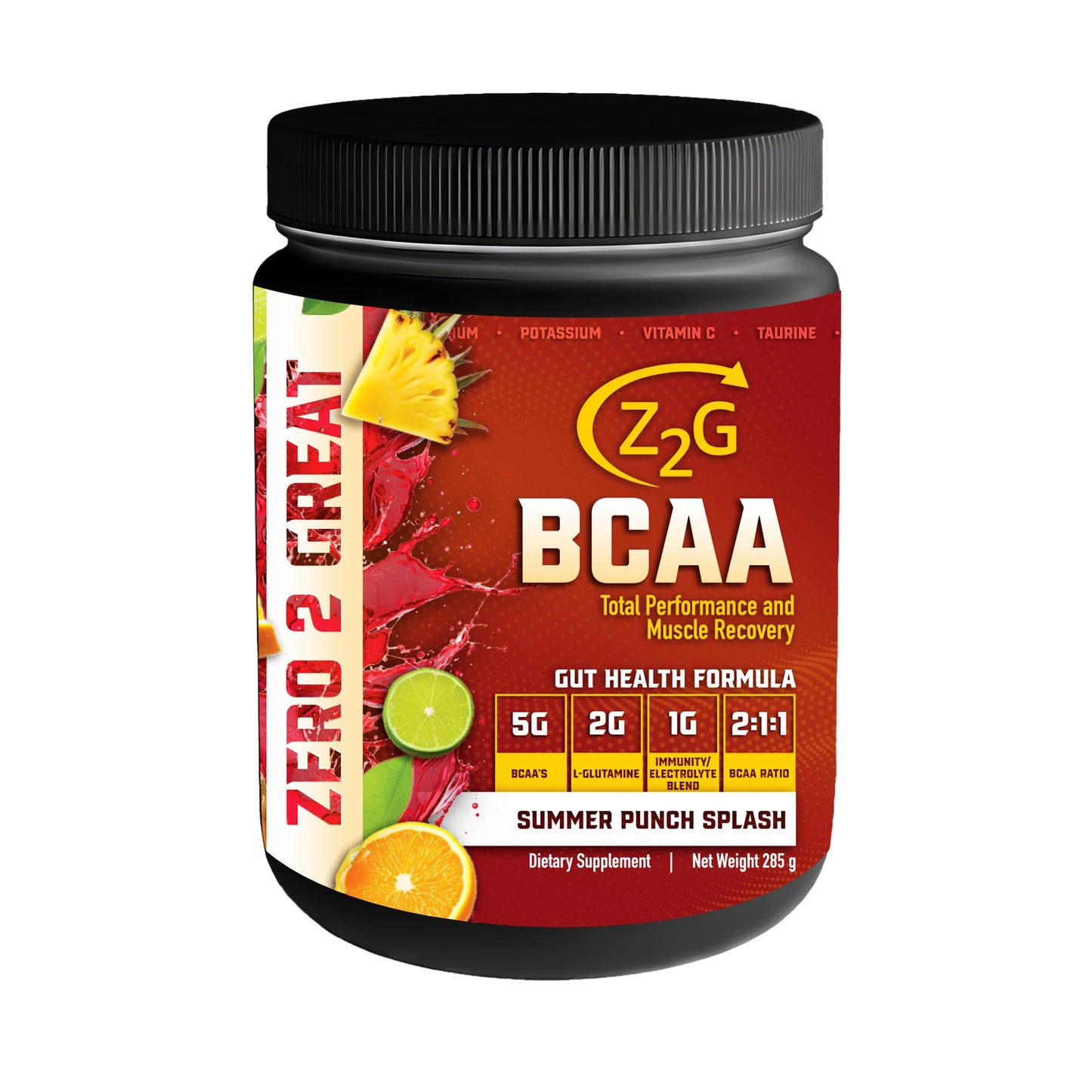 Z2G BCAA Powder – Summer Punch Splash, 10.23 Ounce