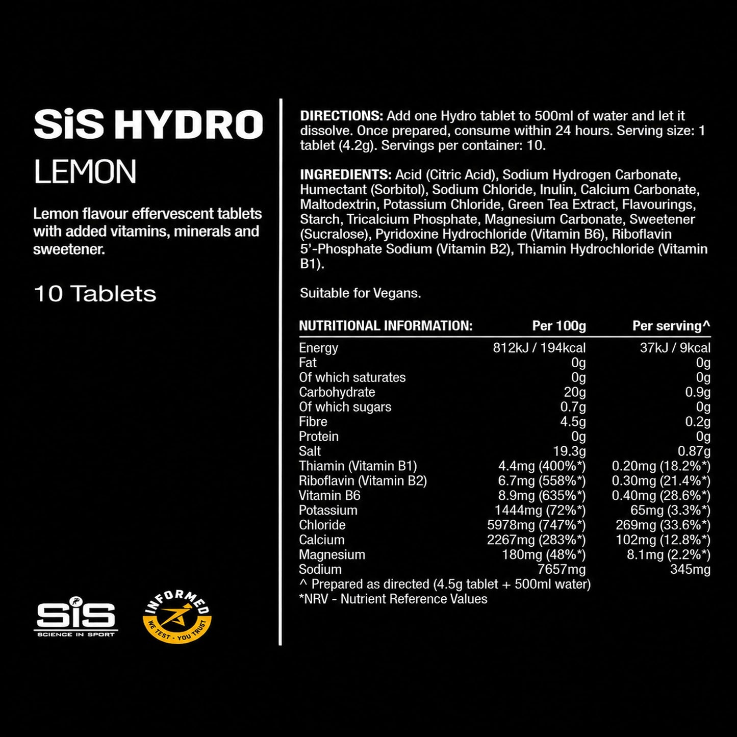 Science in Sport SiS Hydro Tablets, 8 Tablets