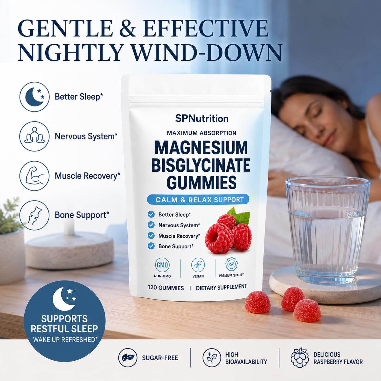 SPNutrition Gummies Magnesium Bisglycinate 400mg Gummies, 1 Bottle