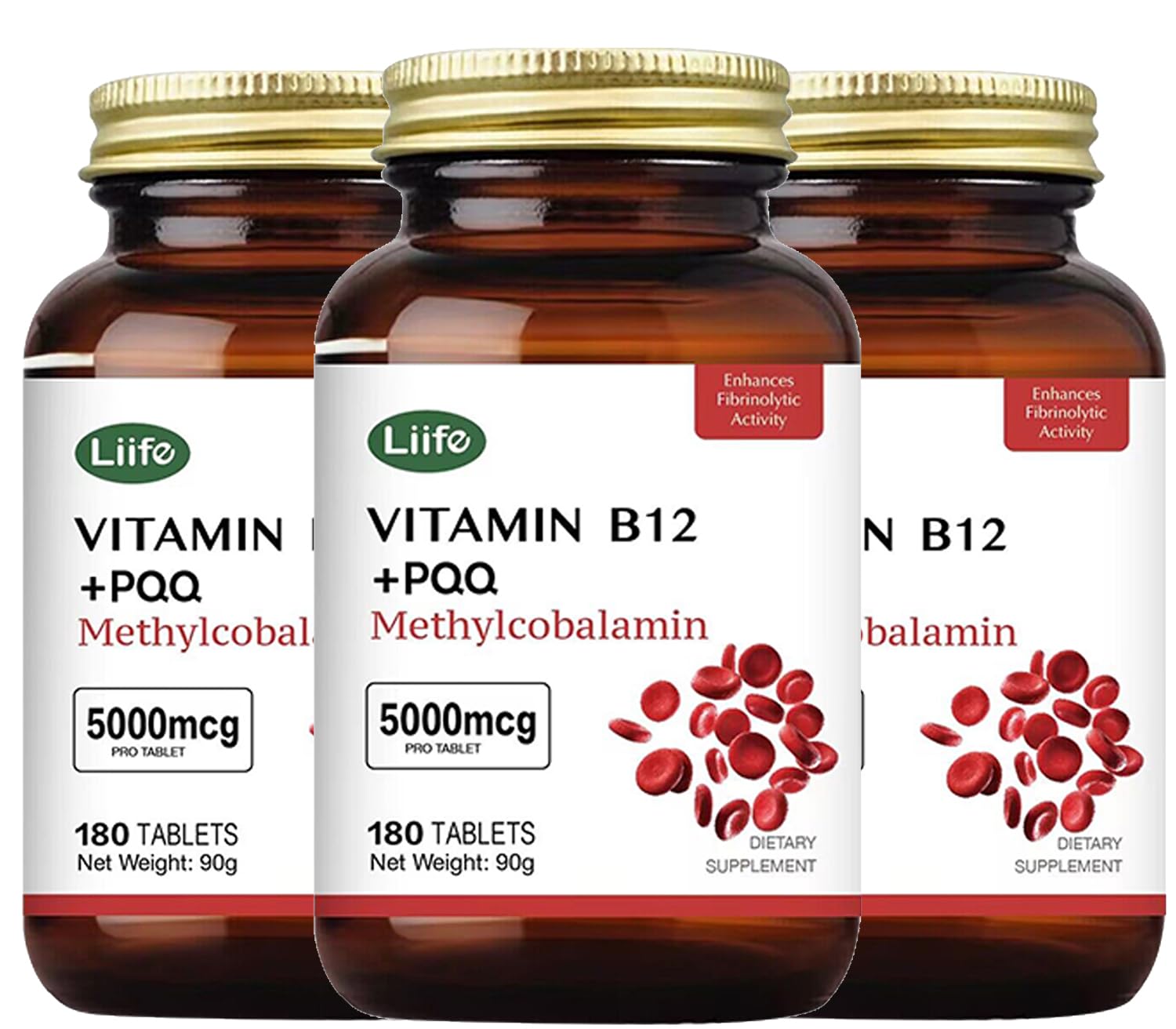 LIIFE Methylcobalamin (PQQ + Active B12) 5000 mcg Cherry Softgels, 540 Count