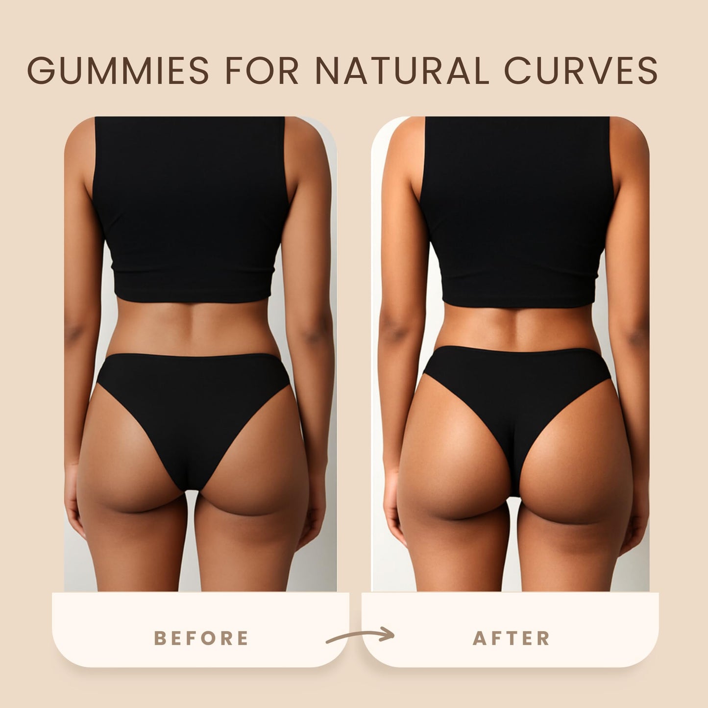 Bodied by Bella Butt Gummies 1 Count – Natural Booty Gummies & Butt Enhancer for Glutes, Hips & Curves with Maca & Aguaje