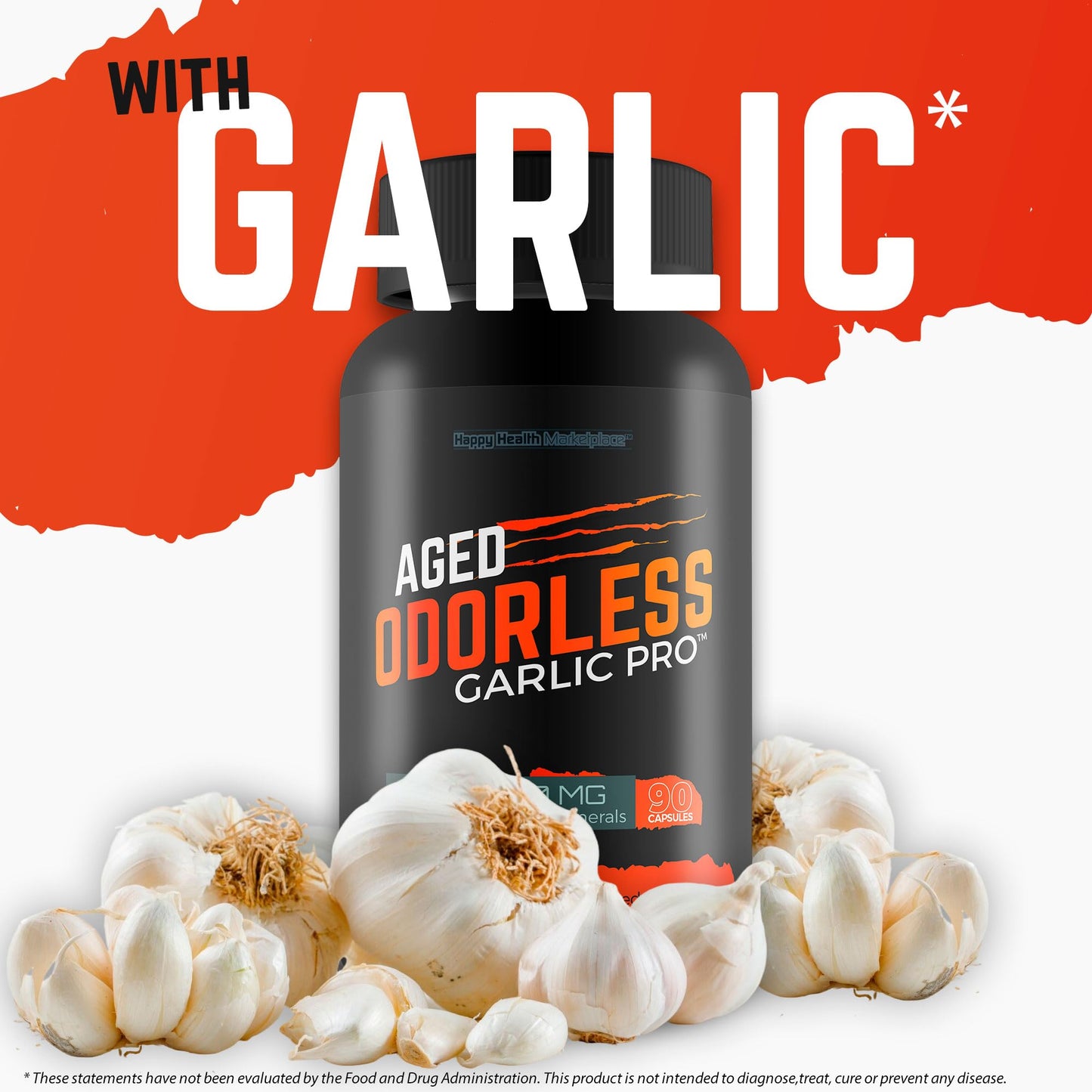 Happy Health Marketplace Aged Odorless Garlic Pro Capsules, 90 Count