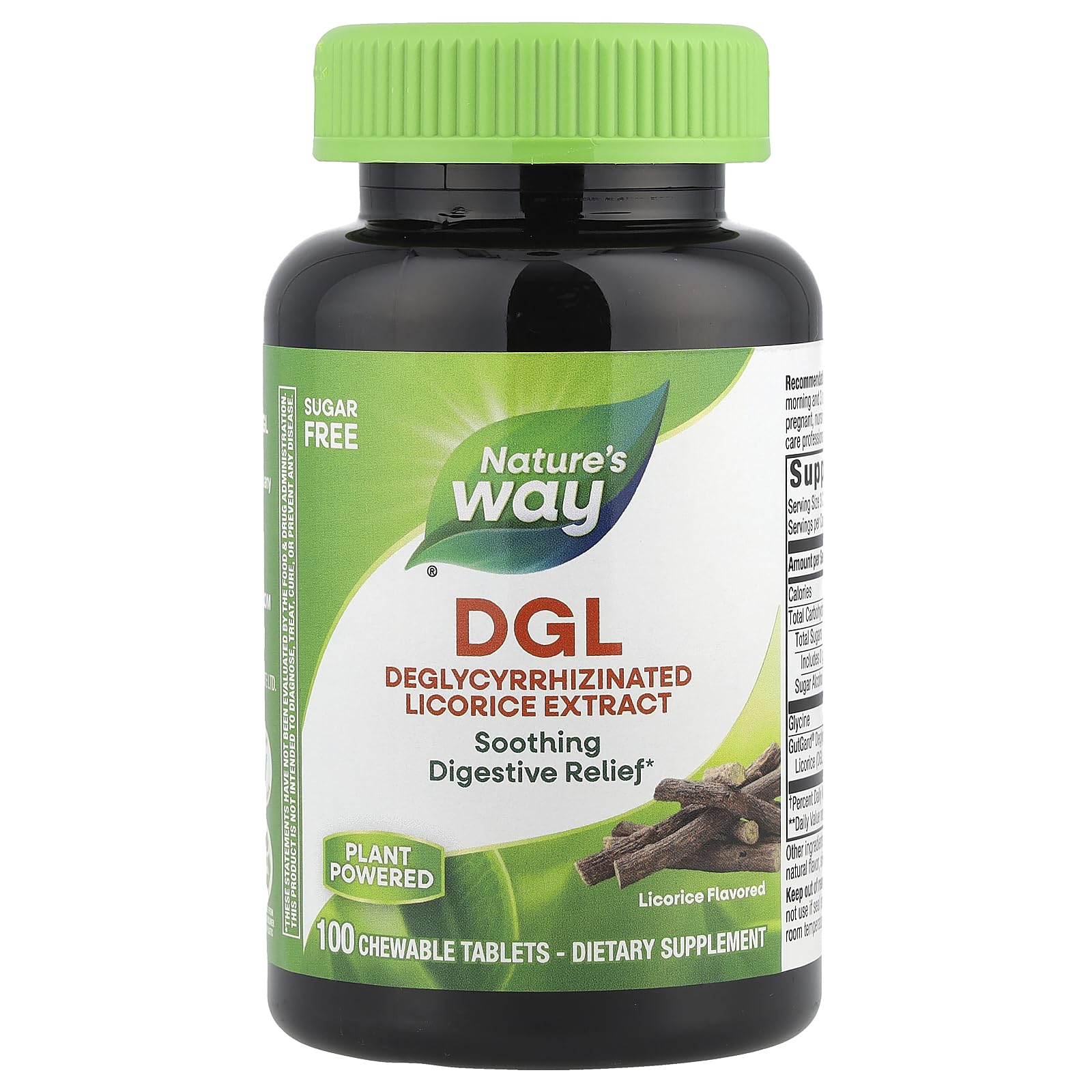 Nature's Way DGL (Without Fructose) Chewable Tablets, 100