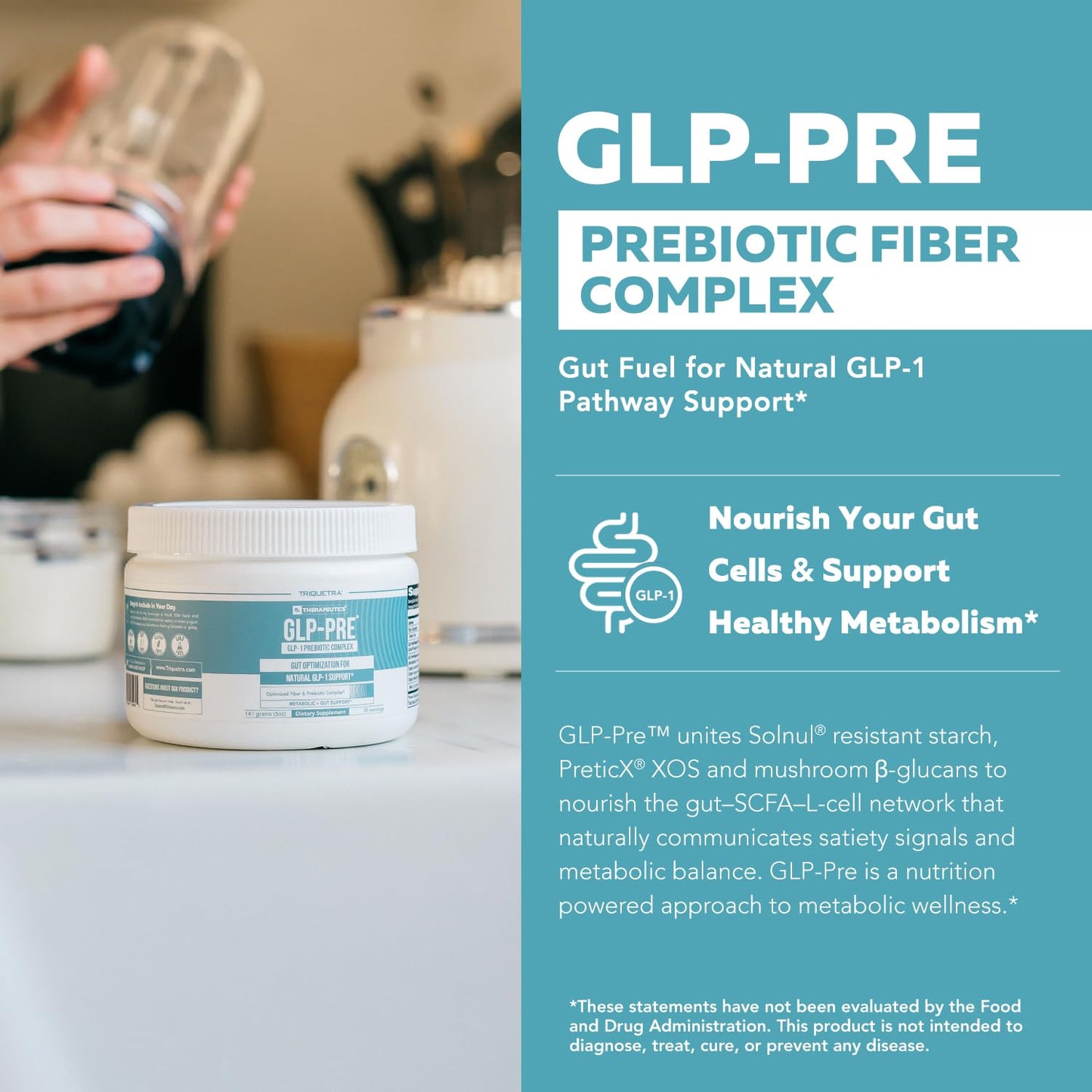 Triquetra Health GLP-Pre Optimized Prebiotic Fiber Complex Powder, 5 Ounce