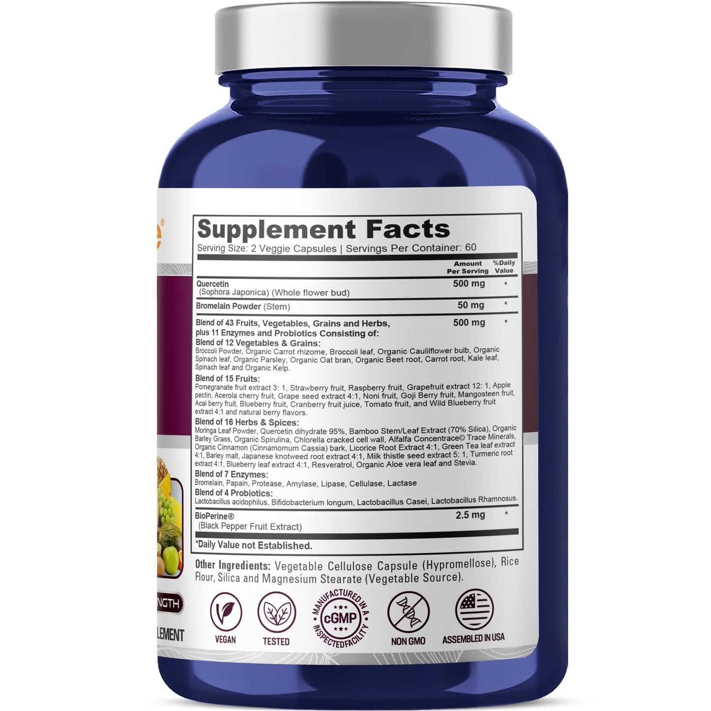 NusaPure Quercetin with Bromelain Capsules, 120 Count