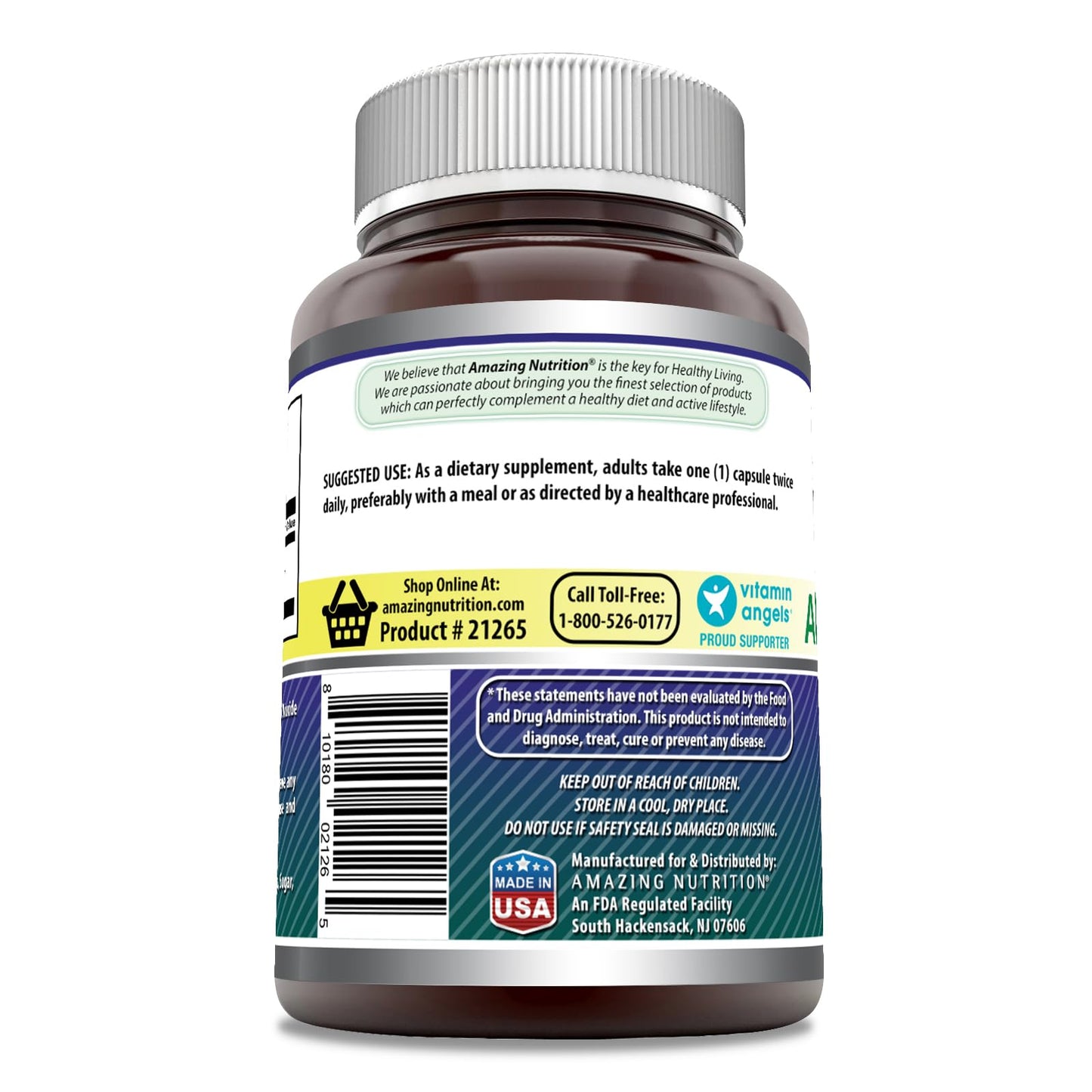 Amazing Nutrition Alpha Lipoic Acid Capsules, 600 mg per Serving, 120 Count