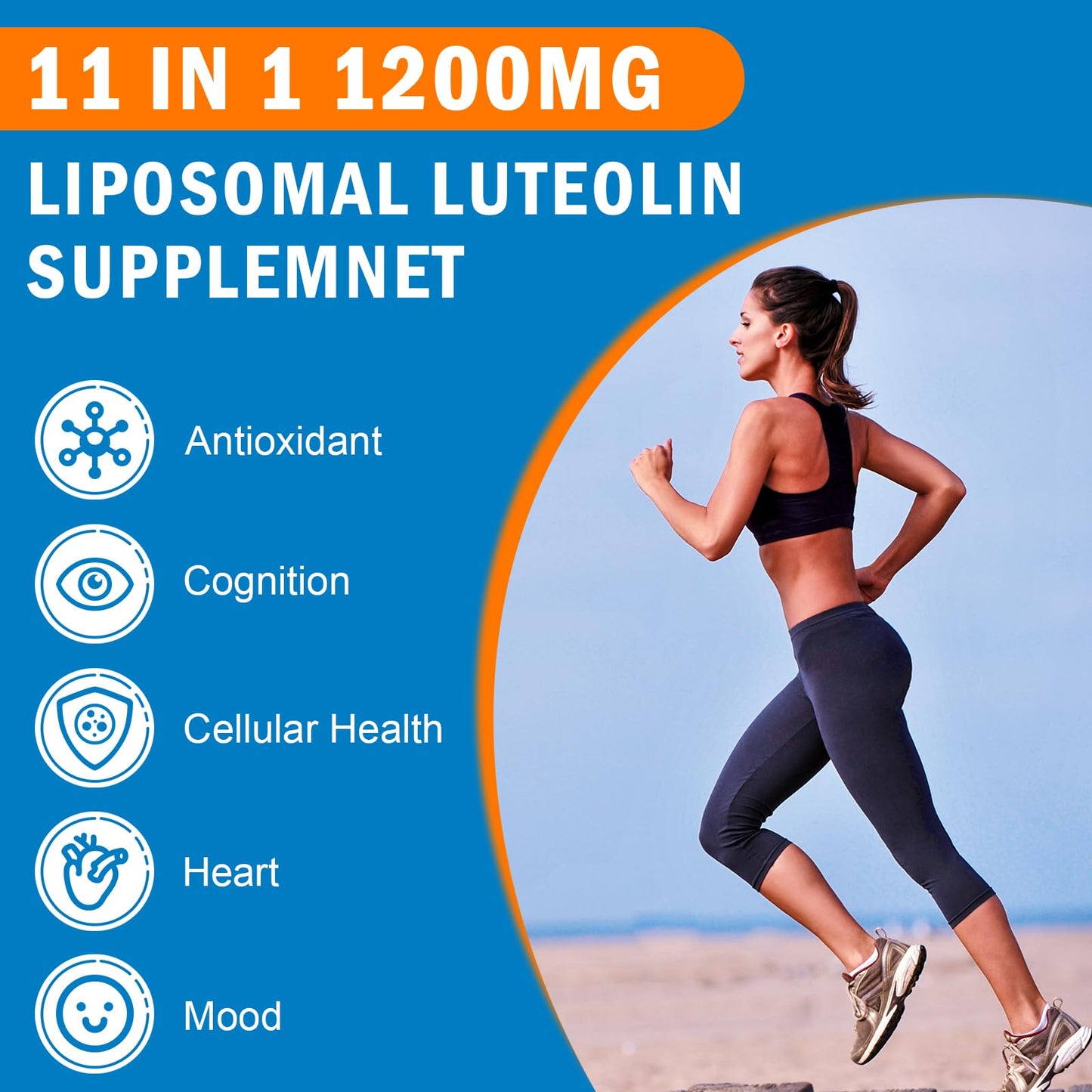 VITACRLLYNMN Liposomal Luteolin Supplement 1200mg Capsule 60 Count