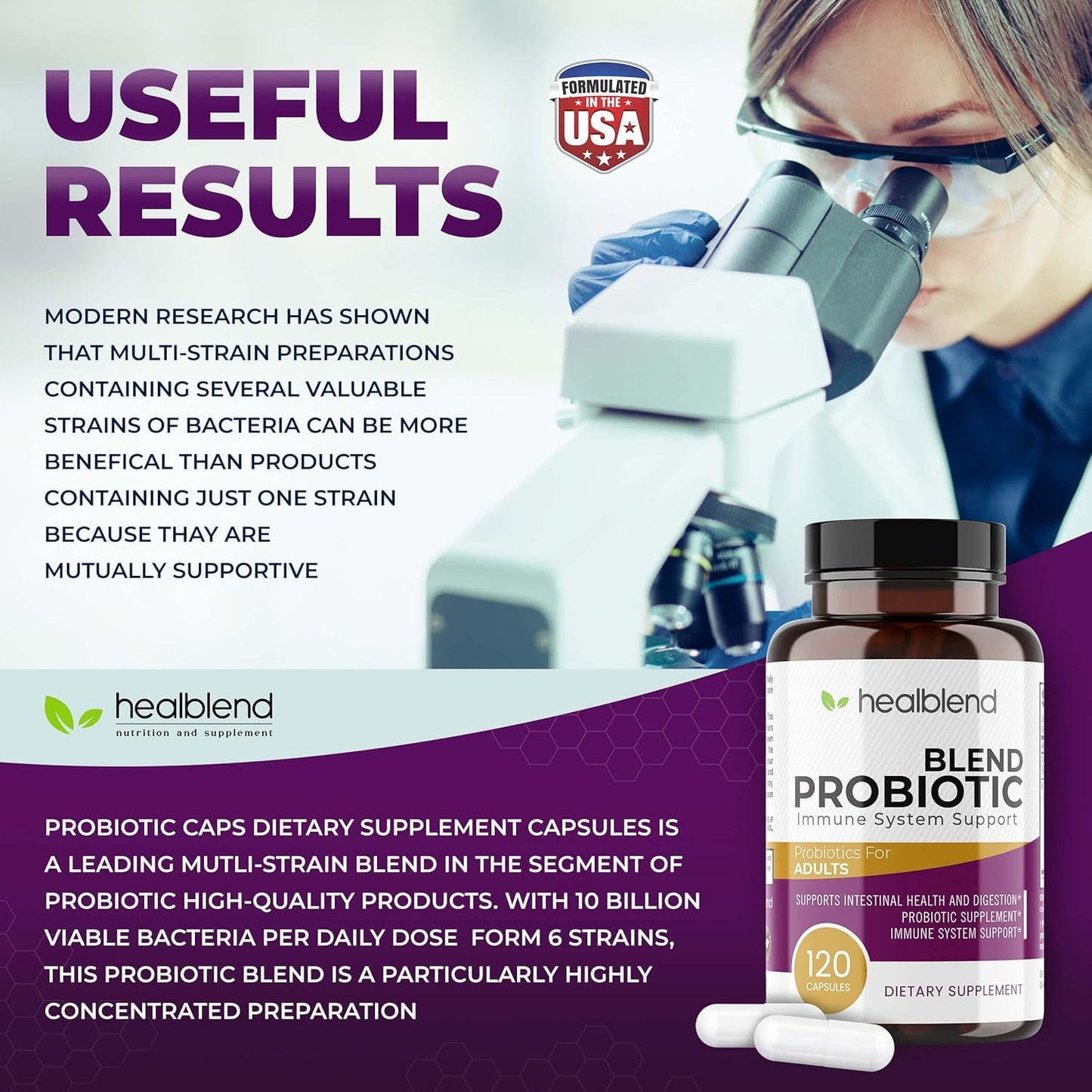 healblend Probiotic Caps Dietary Supplement Capsule, 120 Count