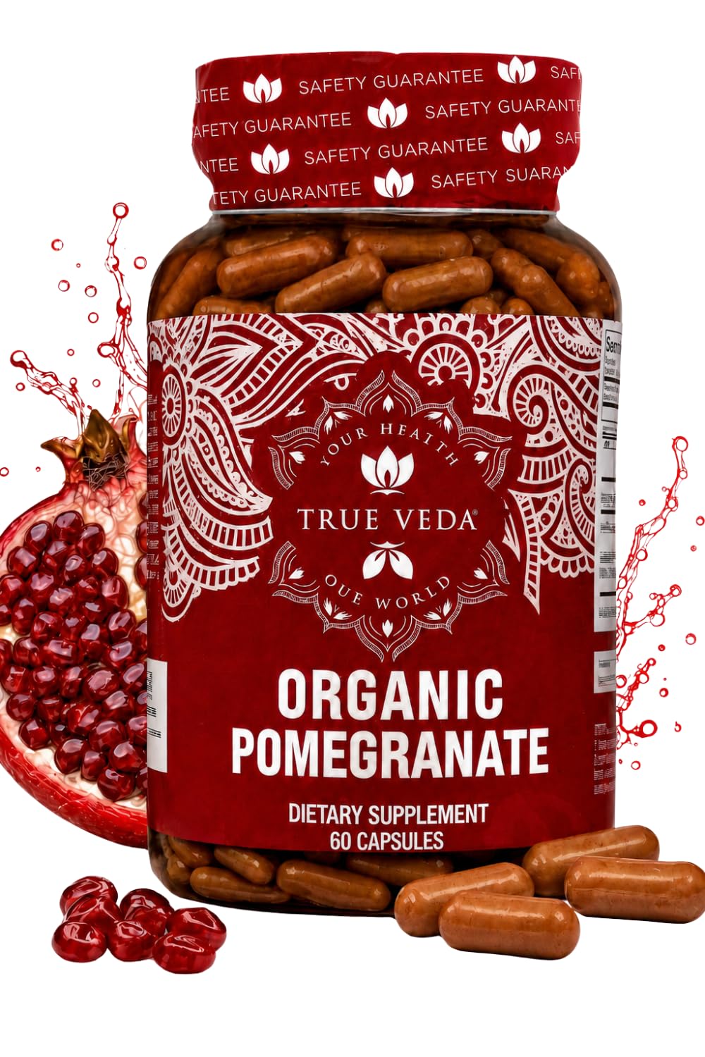 True Veda Pomegranate Extract Supplement 60 Capsules
