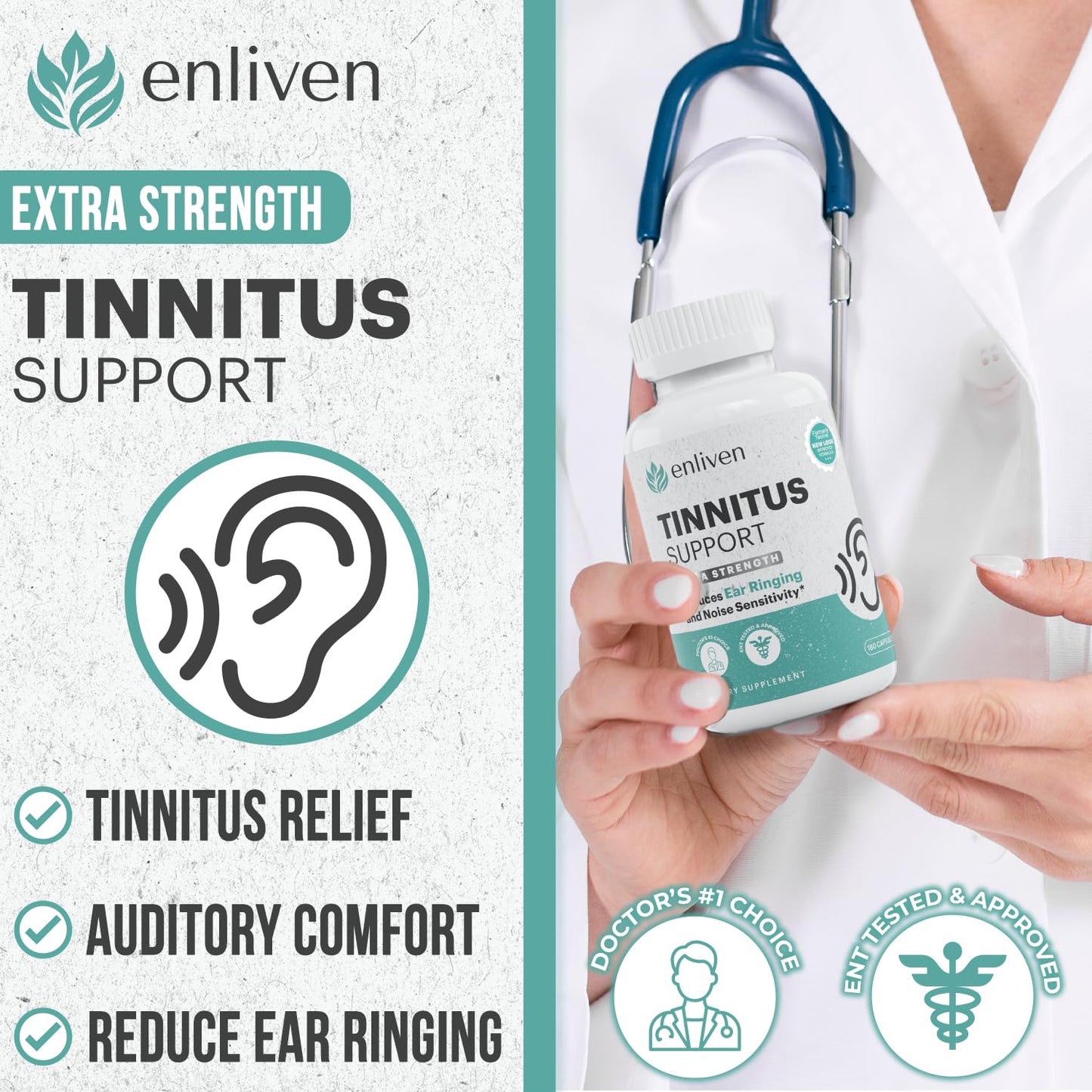 enliven Tinnitus Relief Pills Capsule 180 Count