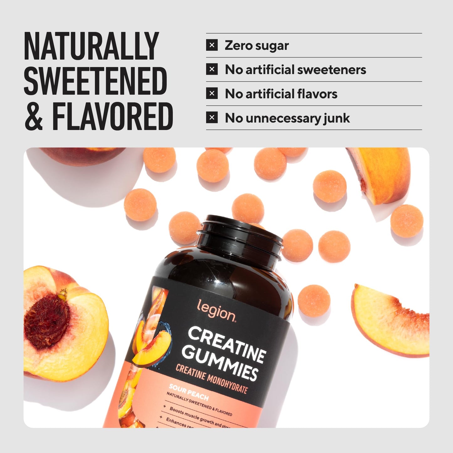 LEGION Creatine Monohydrate Gummies Chewable 120 Count