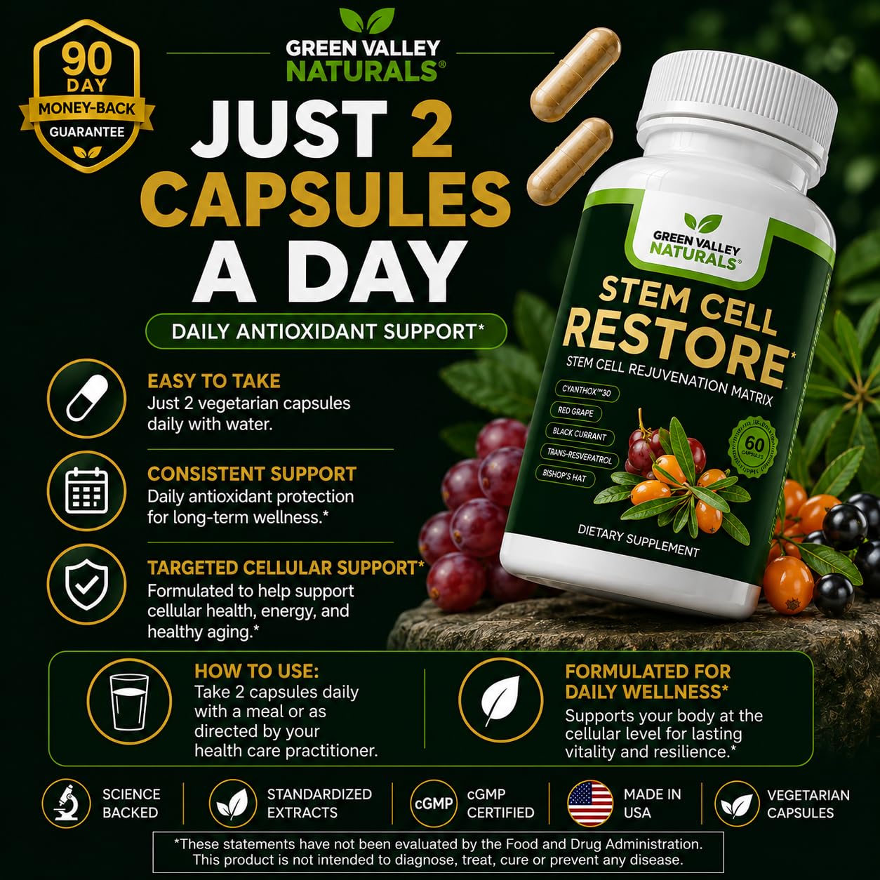 Green Valley Naturals Stem Cell Restore Capsule, 60 Capsules