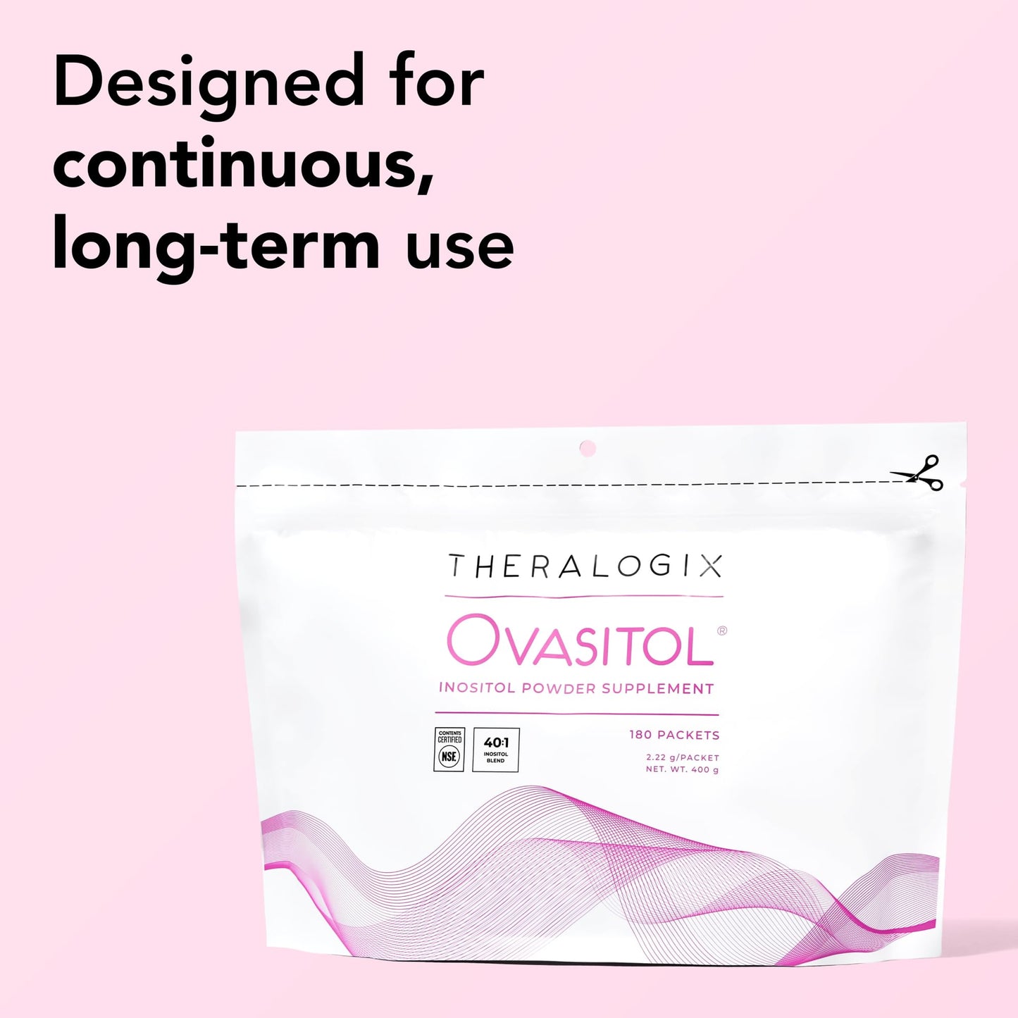 Theralogix Ovasitol Inositol Powder Packets, 180 Packets