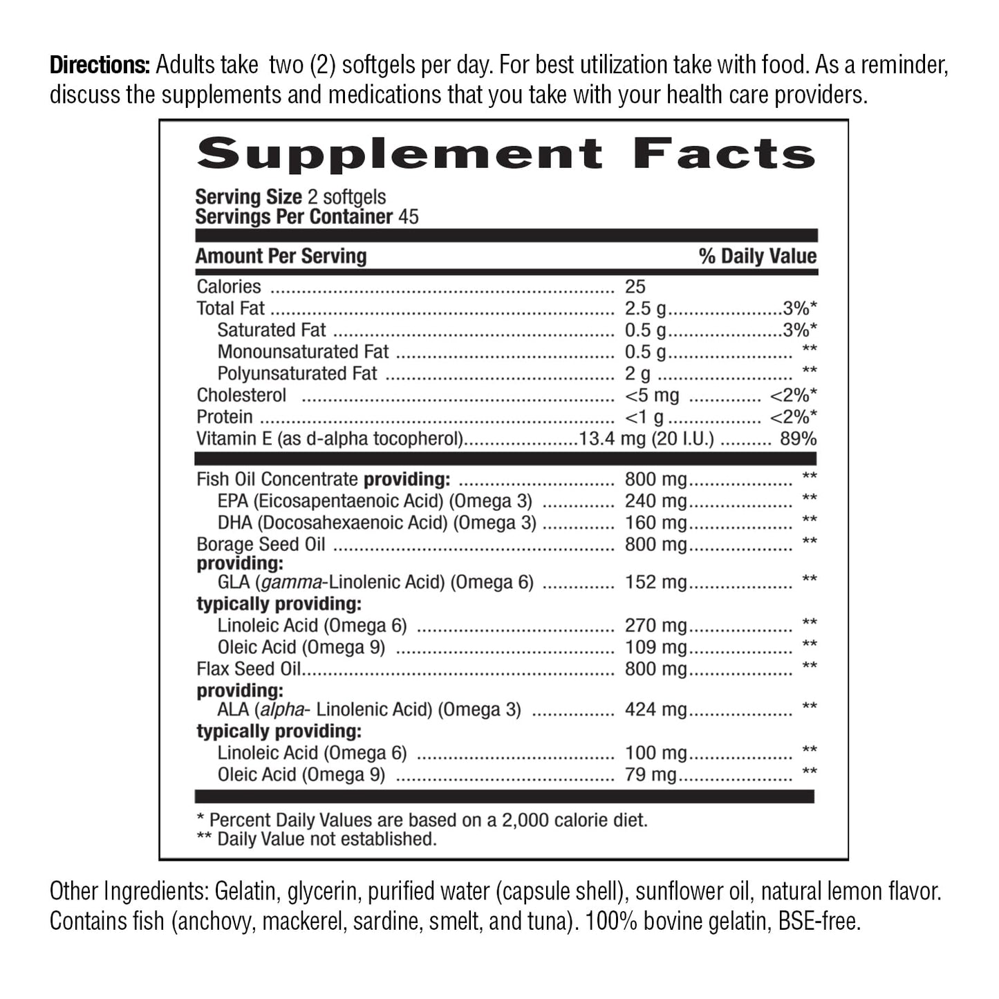 Country Life Omega 3-6-9 Complete Supplement Softgels 90