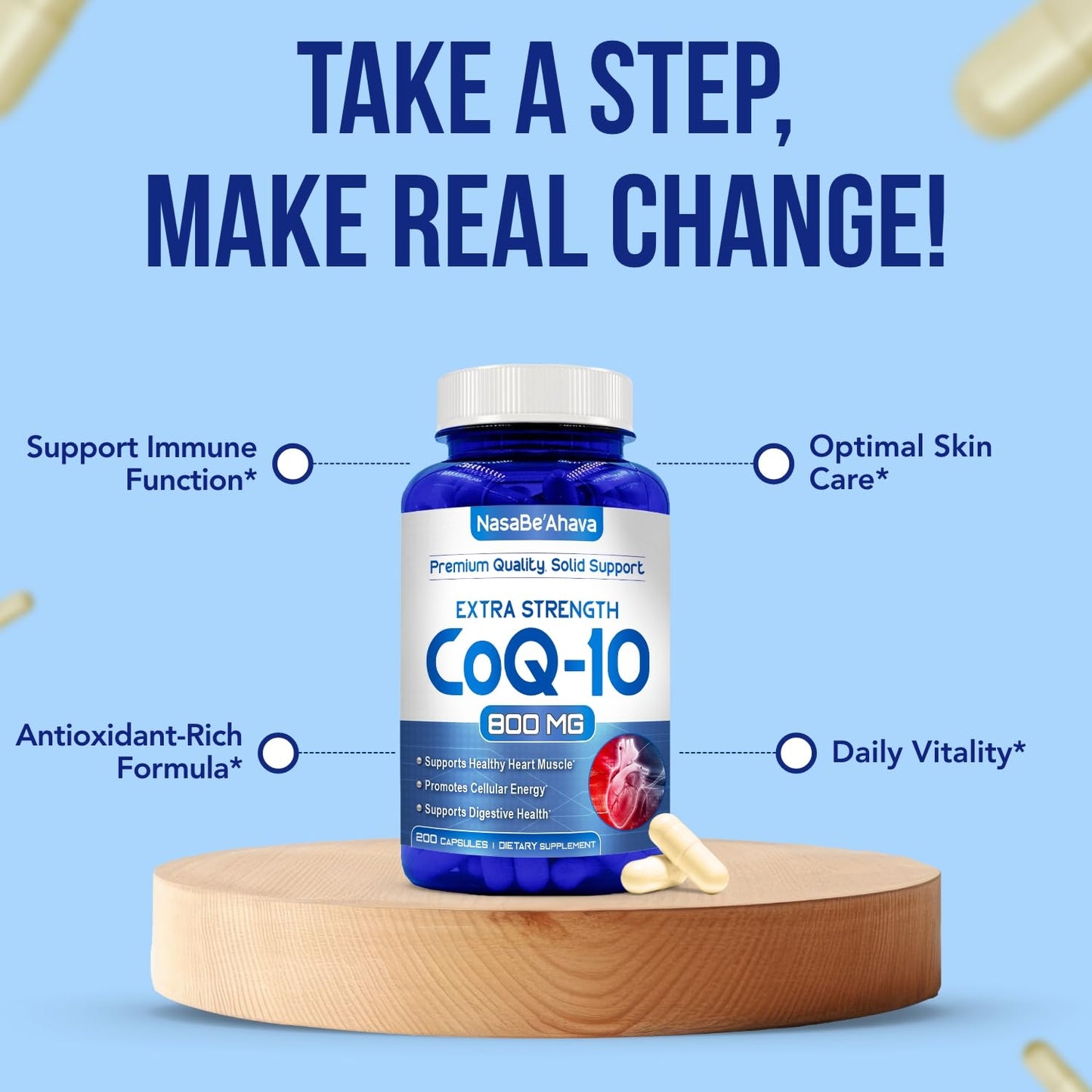 NasaBeahava CoQ10 800mg Capsules, 200 Count
