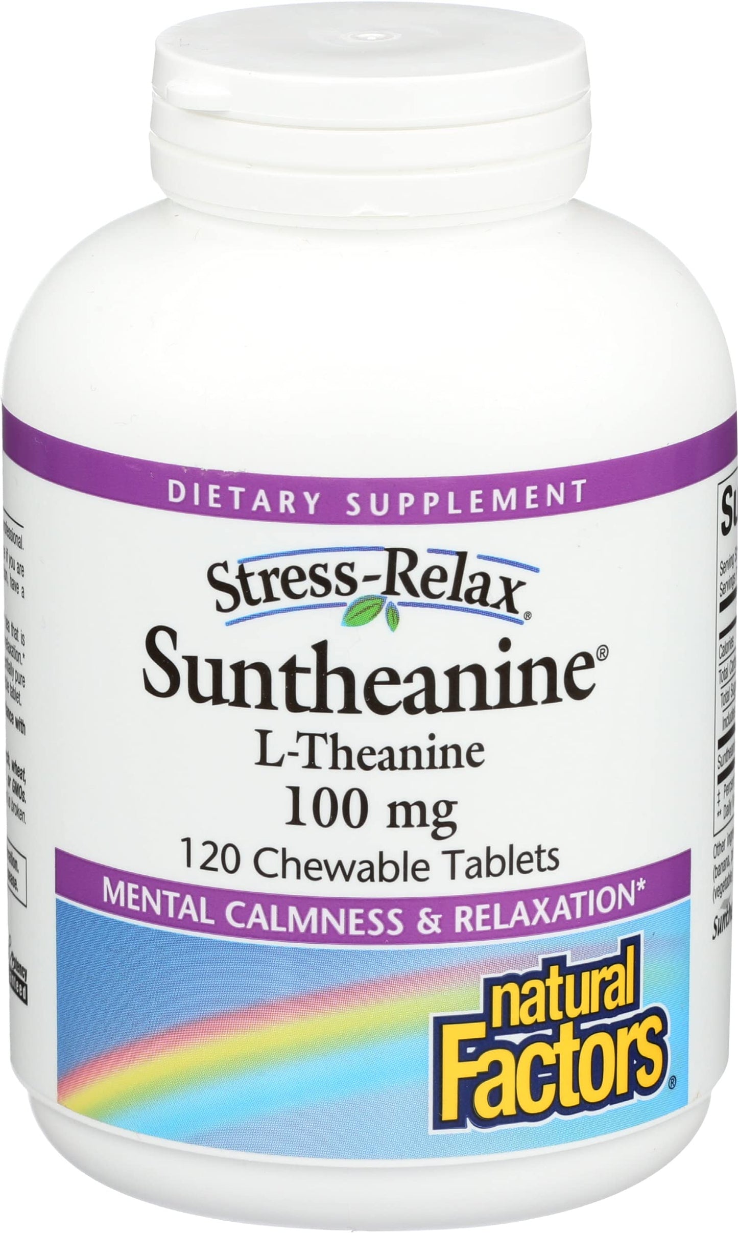 Natural Factors Stress-Relax Suntheanine L-Theanine 100 mg Tablet, 120 Tablets