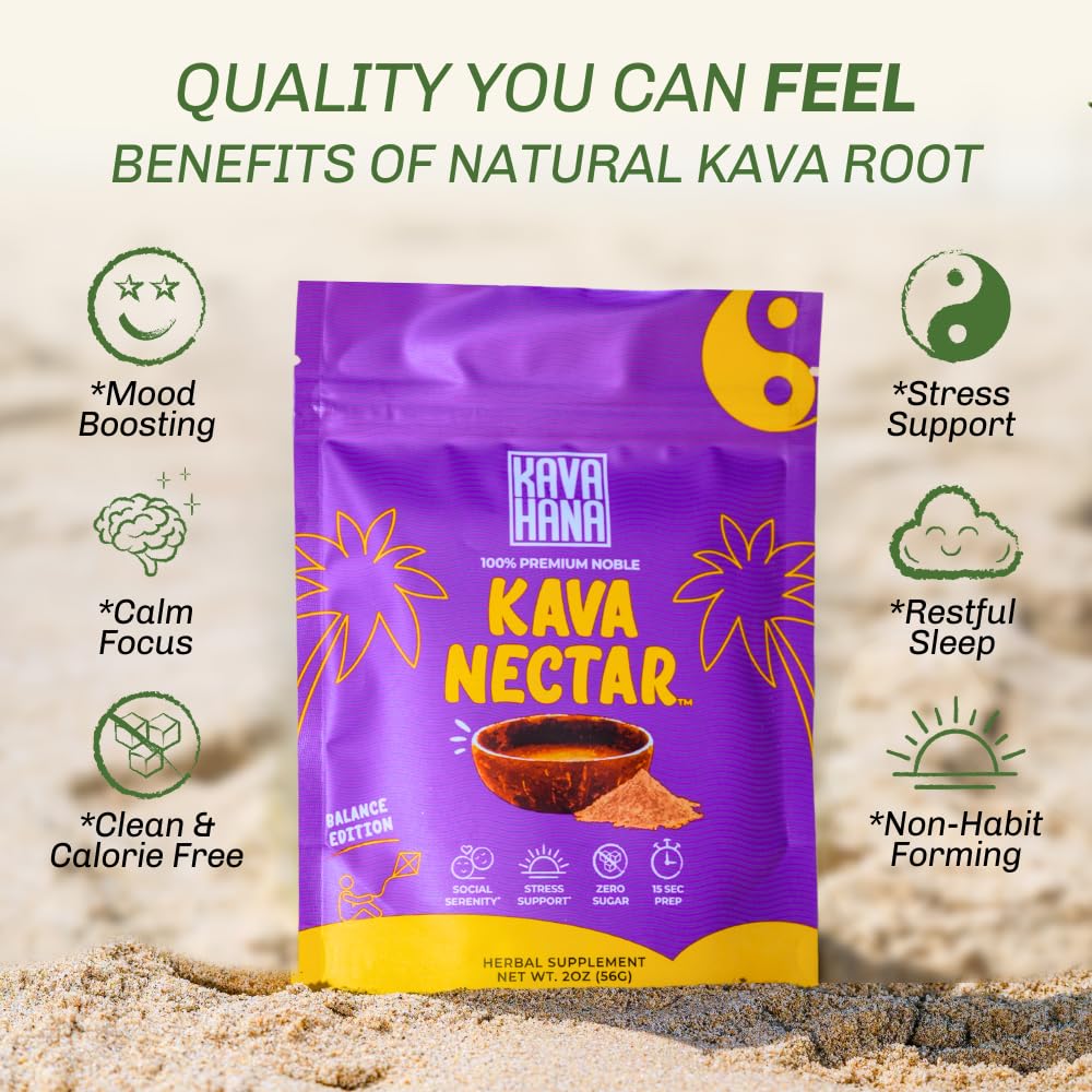 Kavahana Balance Edition Ceremonial Grade Noble Kava Nectar Powder, 2 oz