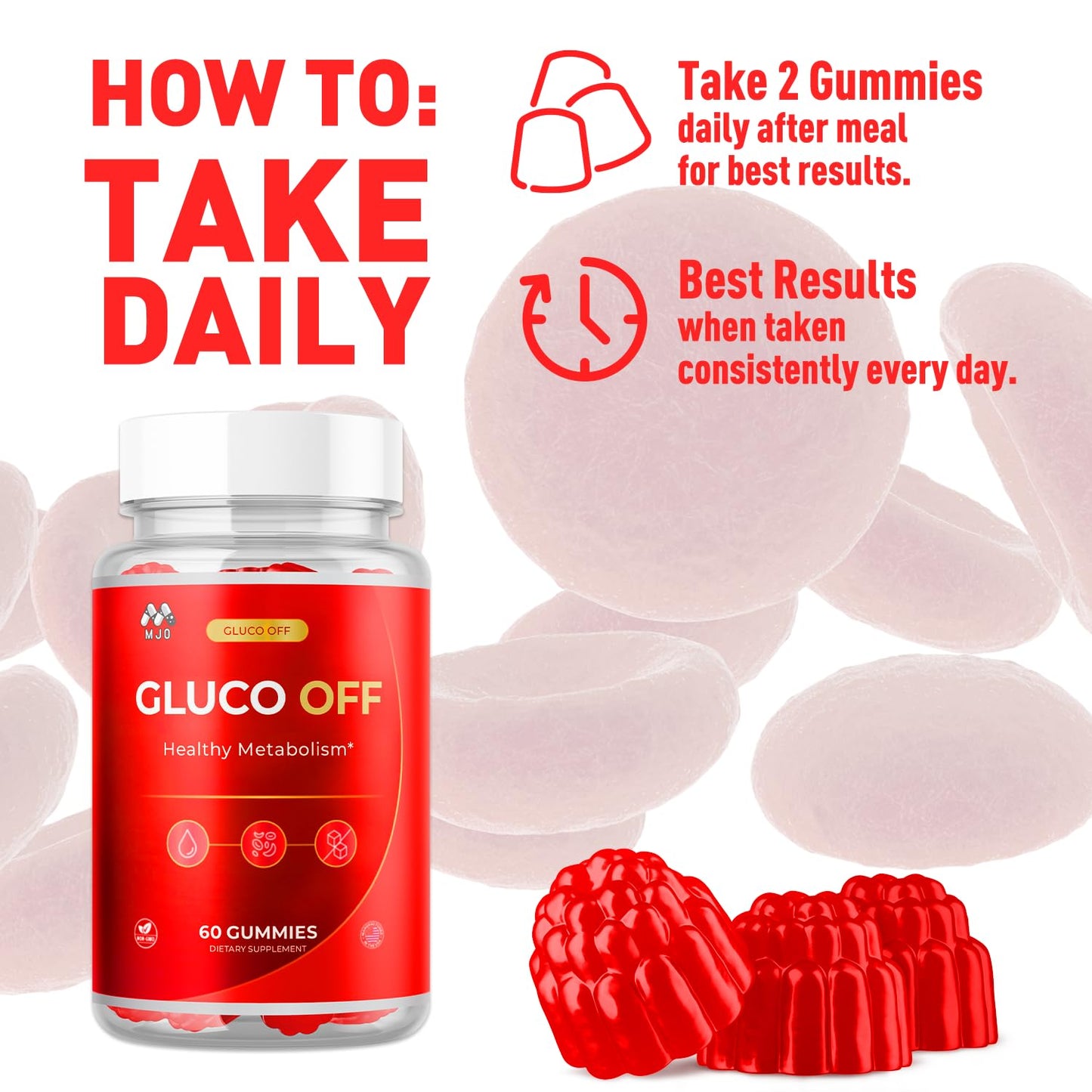MJO Gluco Off Gummies 180 Gummies