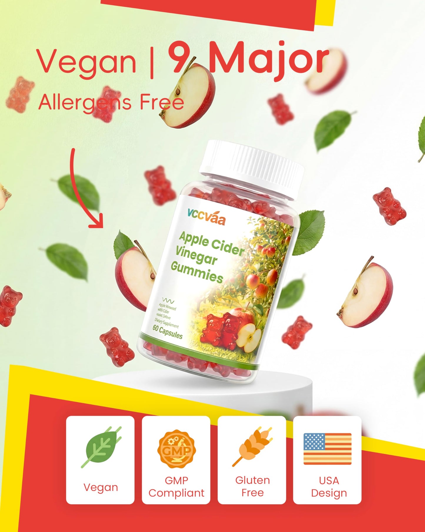 Vccvaa Probiotic Fiber Gummies Gummy 60 Count