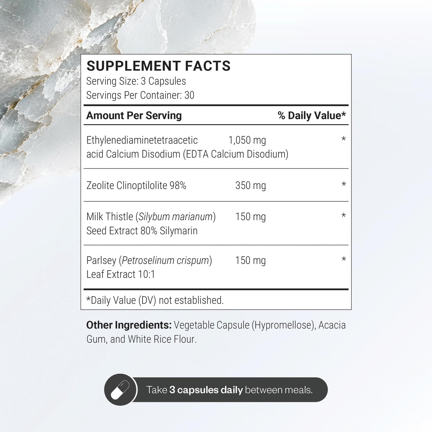 Supersmart EDTA Zeolite 98% Advanced Formula with Milk Thistle & Parsley High Potency Supplement, 90 Capsules
