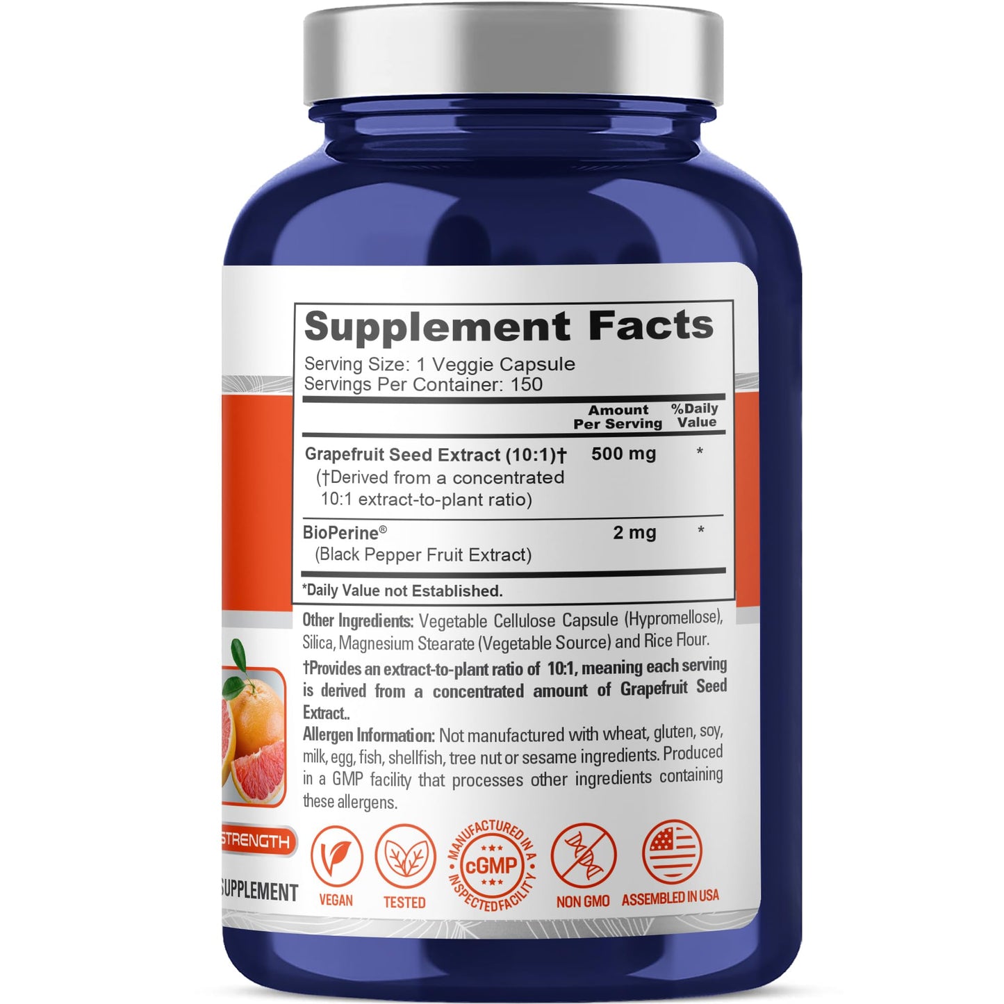 NusaPure Grapefruit Extract Capsule, 150 Count