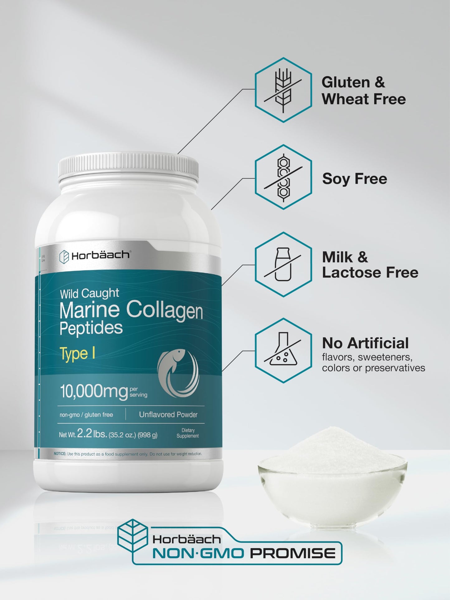 Horbäach Marine Collagen Peptides Powder 35.2 oz