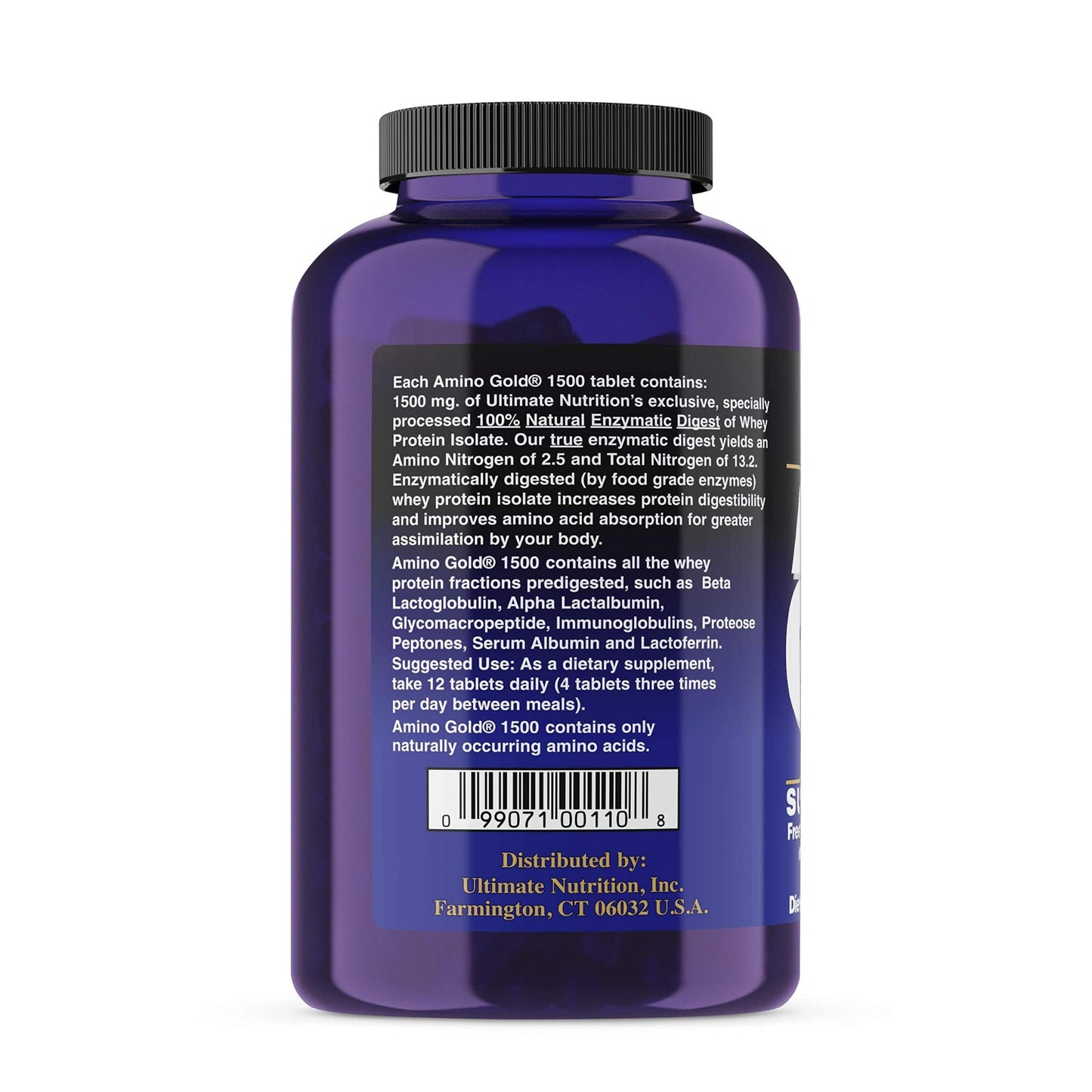 Ultimate Nutrition Amino Gold Complete Amino Acid and BCAA Supplement with Protein - Super Whey Protein Formula, 1500mg, 325 Tablets