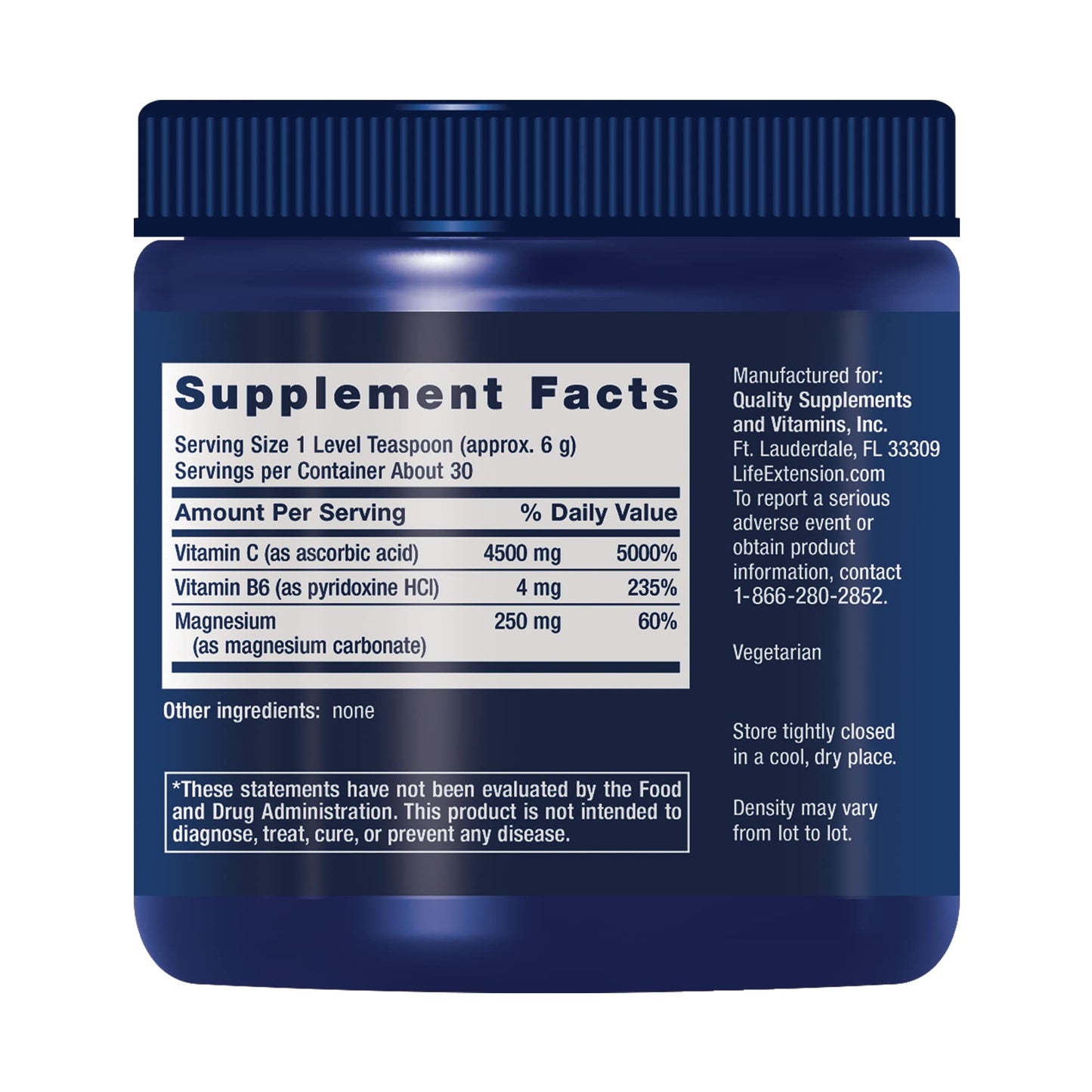 Life Extension Effervescent Vitamin C Magnesium Crystals Powder 6.35 oz