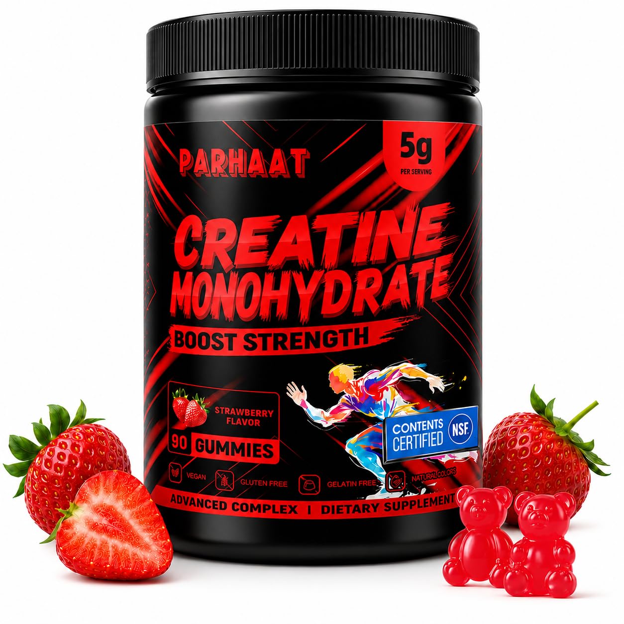 Parhaat Creatine Monohydrate Gummies 90 Count