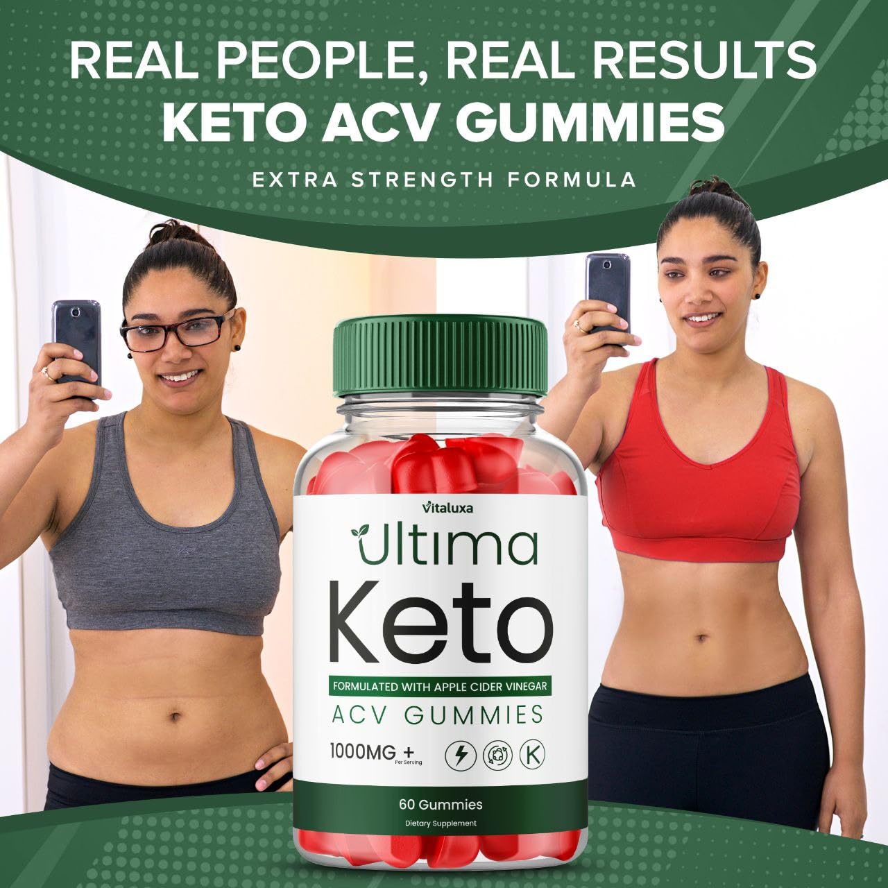 Vitaluxa Ultima Keto ACV Gummies, 180 Gummies