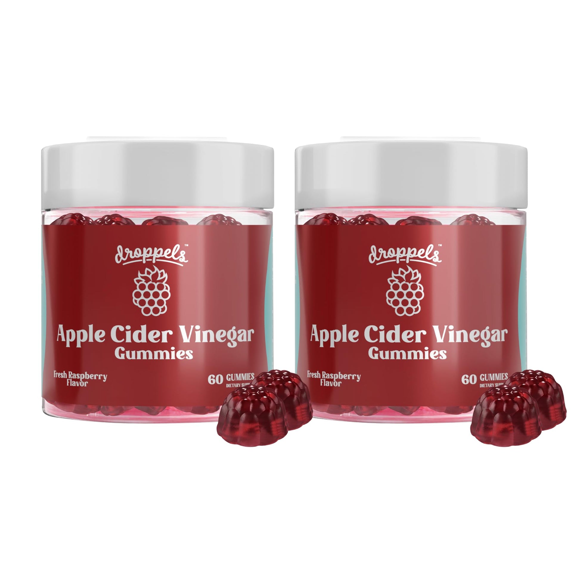 Droppels Apple Cider Vinegar Gummies 1000mg with Beet Root & Pomegranate, 120 Gummies