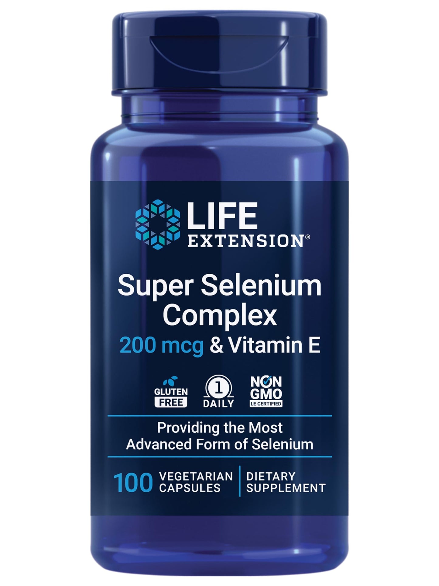 Life Extension Super Selenium Complex 200 mcg Capsules – 3 Forms of Selenium, Vitamin E – 100 Capsules