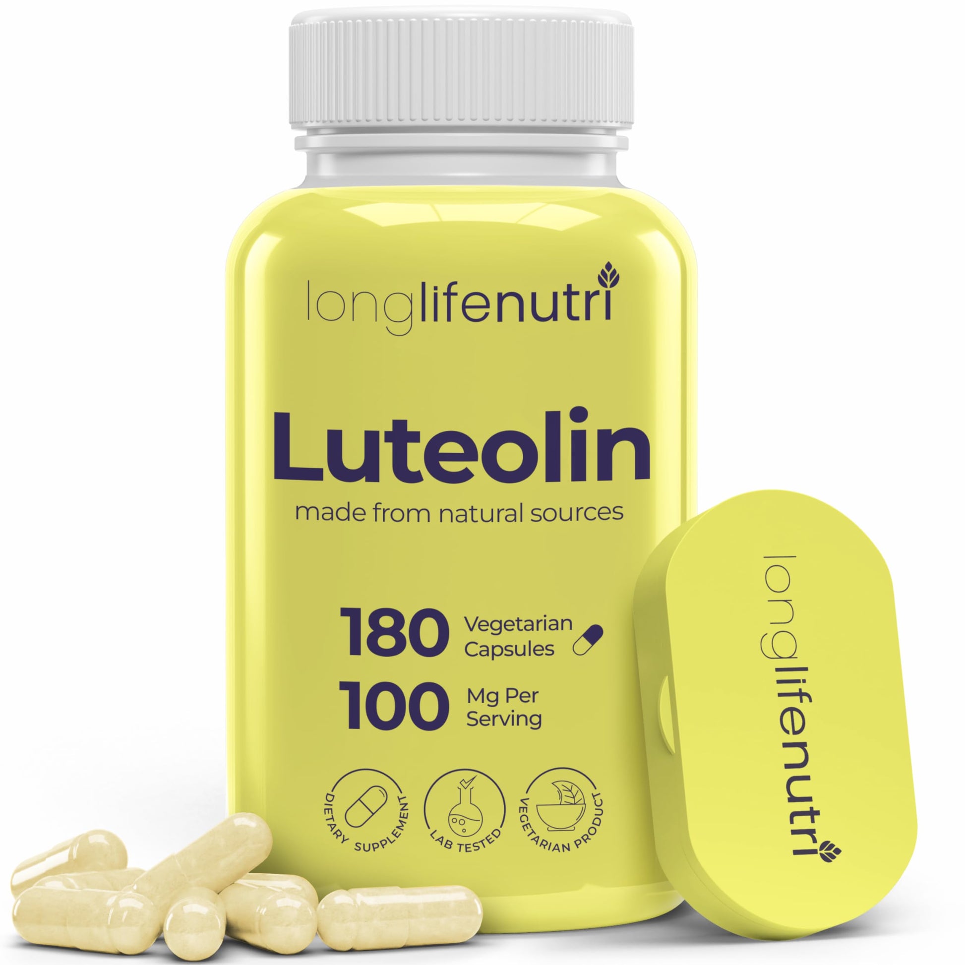 LongLifeNutri Luteolin Supplement 100mg Capsule 180 Count