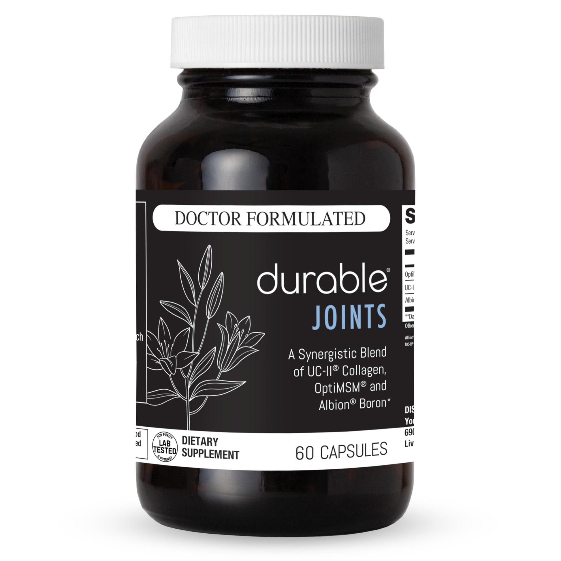 Durable Joints with UC-II Collagen + MSM Capsules, 60 Count