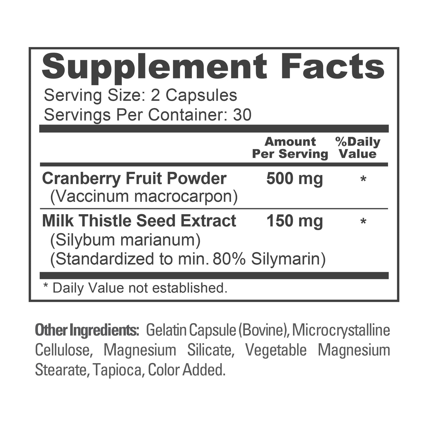 NusaPure Liver & Kidney Support with Cranberry Fruit & Milk Thistle Extract 650 mg 60 Capsules